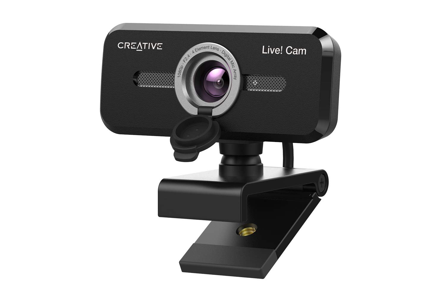 Creative Live! Cam Sync 1080p V2 Full HD Wide Angle USB Webcam with Auto Mute and Noise Reduction for Video Calling, Upgraded Built-in Dual Microphone, for Zoom, Skype