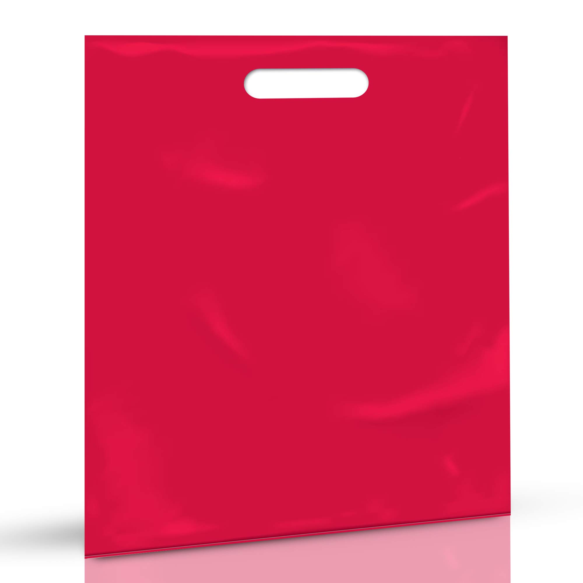 1000 Pack 9" x 12" with 1.25 mil Thickness Pink Merchandise Plastic Glossy Retail Bags - Die Cut Handle - Perfect for Shopping, Party Favors, Birthdays, Children Parties - Color Pink - 100% Recyclable