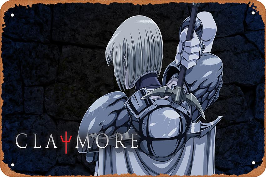 ROKOL Clare (Claymore), Claymore Anime Poster Home Wall Art Decoration Retro Metal Tin Sign 8x12 inch