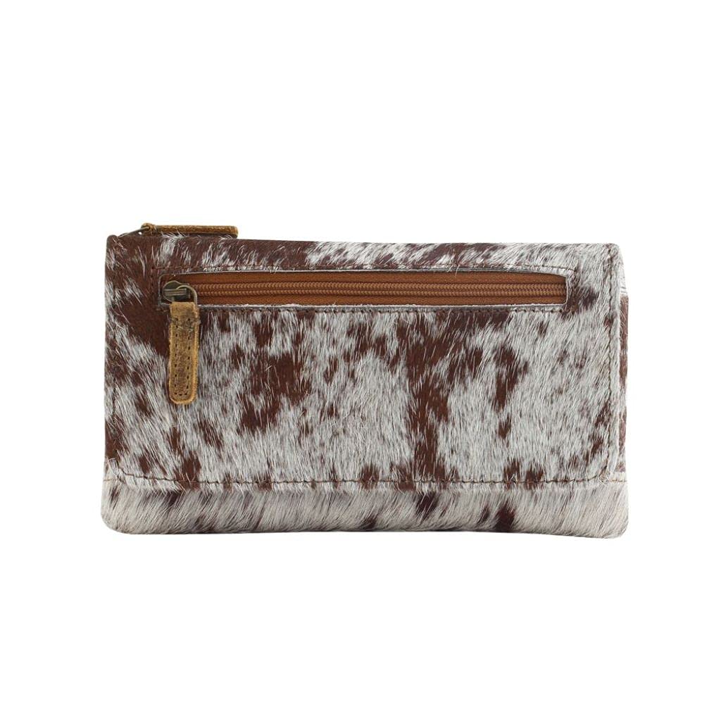 Myra BagWildfire Leather And Cowhide Wallet Upcycled Cowhide & Leather S-2714,Lightweight