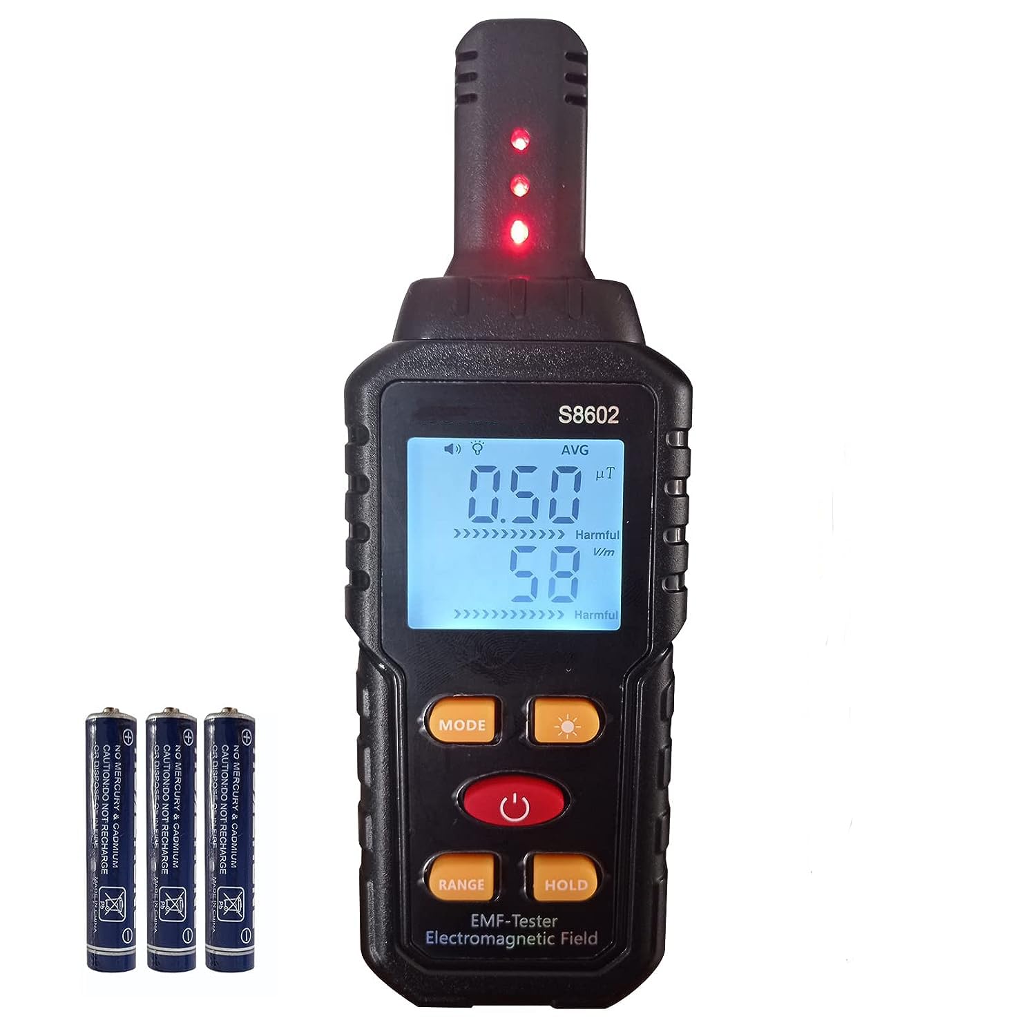 NALACAL Emf Detector Tester,Electromagnetic Field Radiation Detector, Handheld Digital LCD EMF Reader Measure with Sound Light Alarm, Ghost Hunting Equipmetent