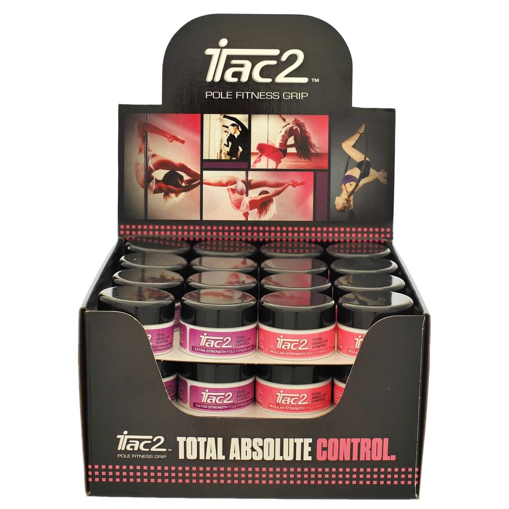 ITAC2Wholesale | 48 x 20gm (0.7OZ) Pole Fitness Grip - Mixed Regular & Extra Strength Jars - Stock Your Dance Studio - Better Grip Aid for Pole Dancing, Aerial Silks & Aerial Hoop