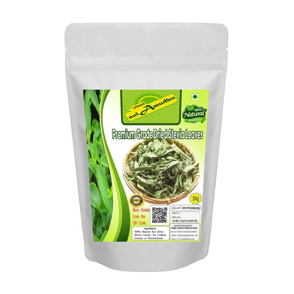 nalAmudhu 100% Natural Sun Dried Stevia Leaves | Enippu Thulasi Natural Sweetener 100g