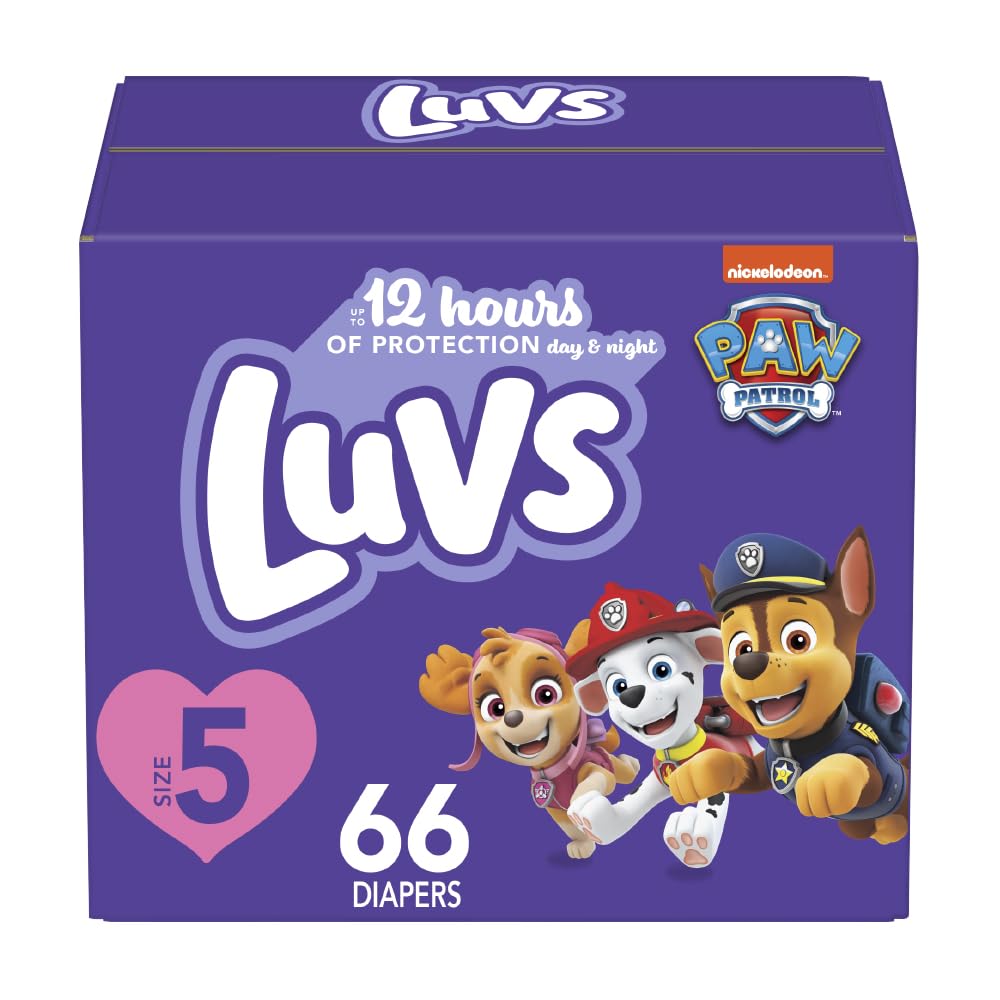 LuvsDiapers,Ultra Leakguards,Size 5 (Over 27 Lb), 66 Count