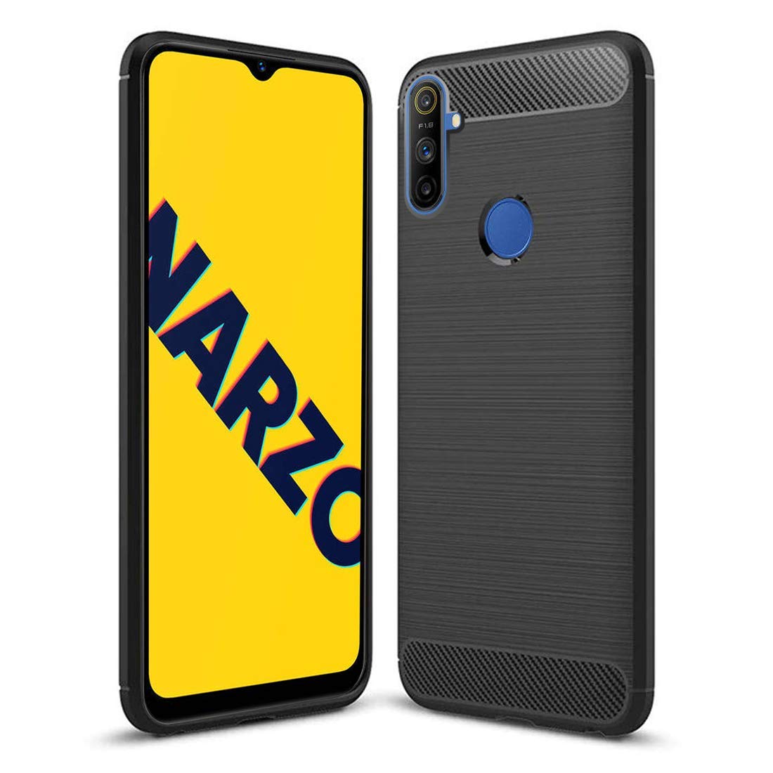 JGD PRODUCTS Back Cover for Realme Narzo 10A/Narzo 20A (Poly Carbonate | Black)