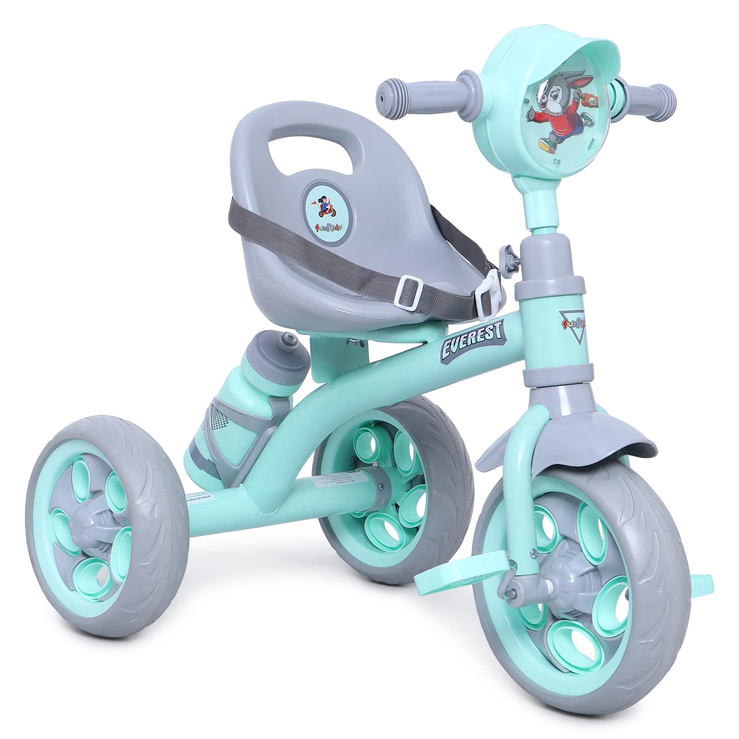 Fun Ride Tricycle Kids Musical Plug&Play Trike 1-4 Years-Sipper,Seat Belt,Eva Tyre for Indoor&Outdoor-Trike for Boys&Girls-Up to 25 Kg-Made in India,Green