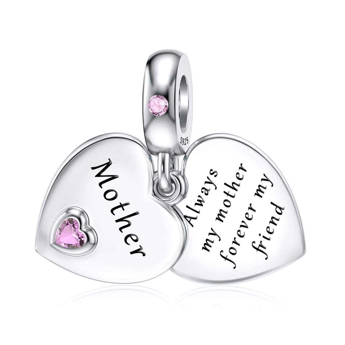 Sterling Silver Heart Charm for Pandora Mum Sister Daughter Wife Charm Family Dangle Charm