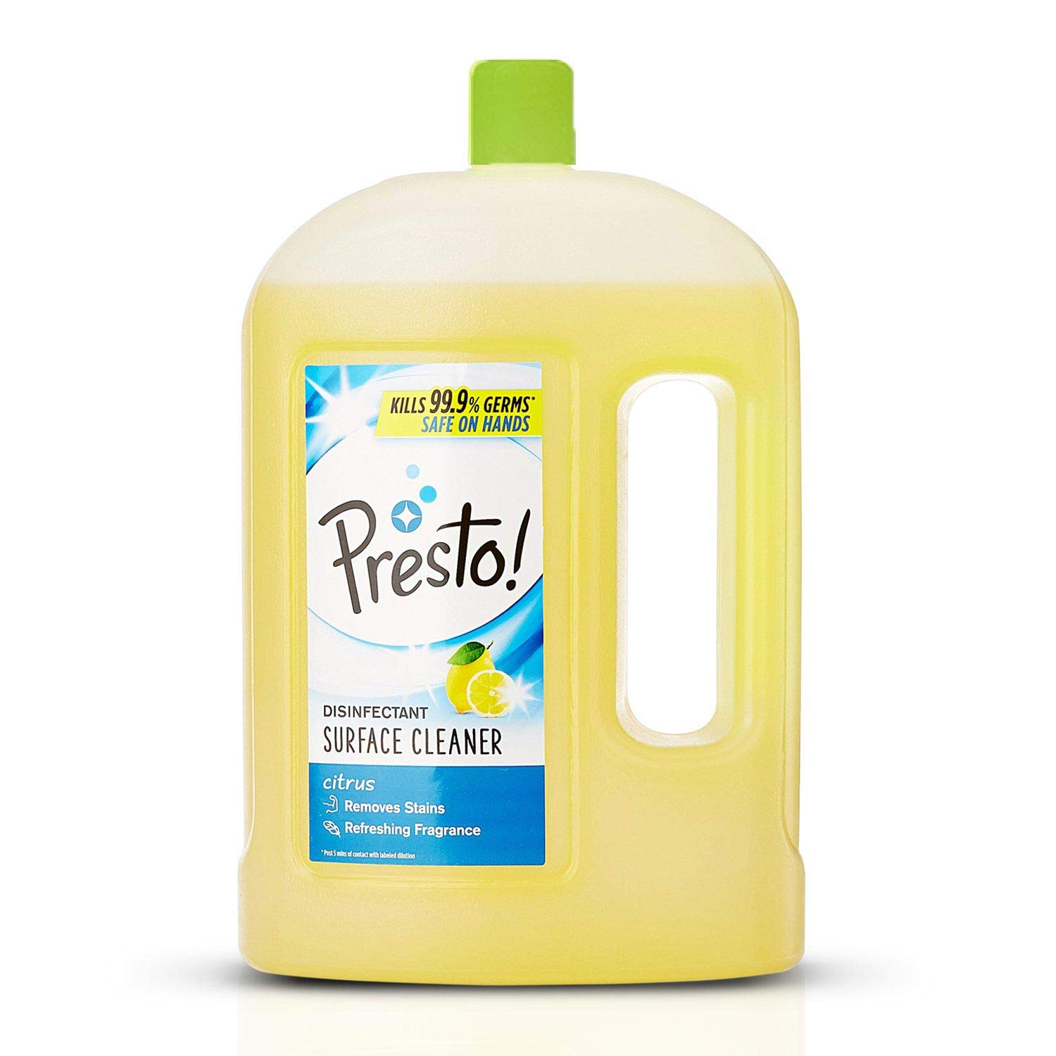 Amazon Brand - Presto! Disinfectant Surface&Floor Cleaner,(Citrus)-2 Ltr|Kills 99.9% Germs|Suitable For Bathroom&Floor Surfaces Like Ceramic,Marble,Granite,Mosaic Etc.