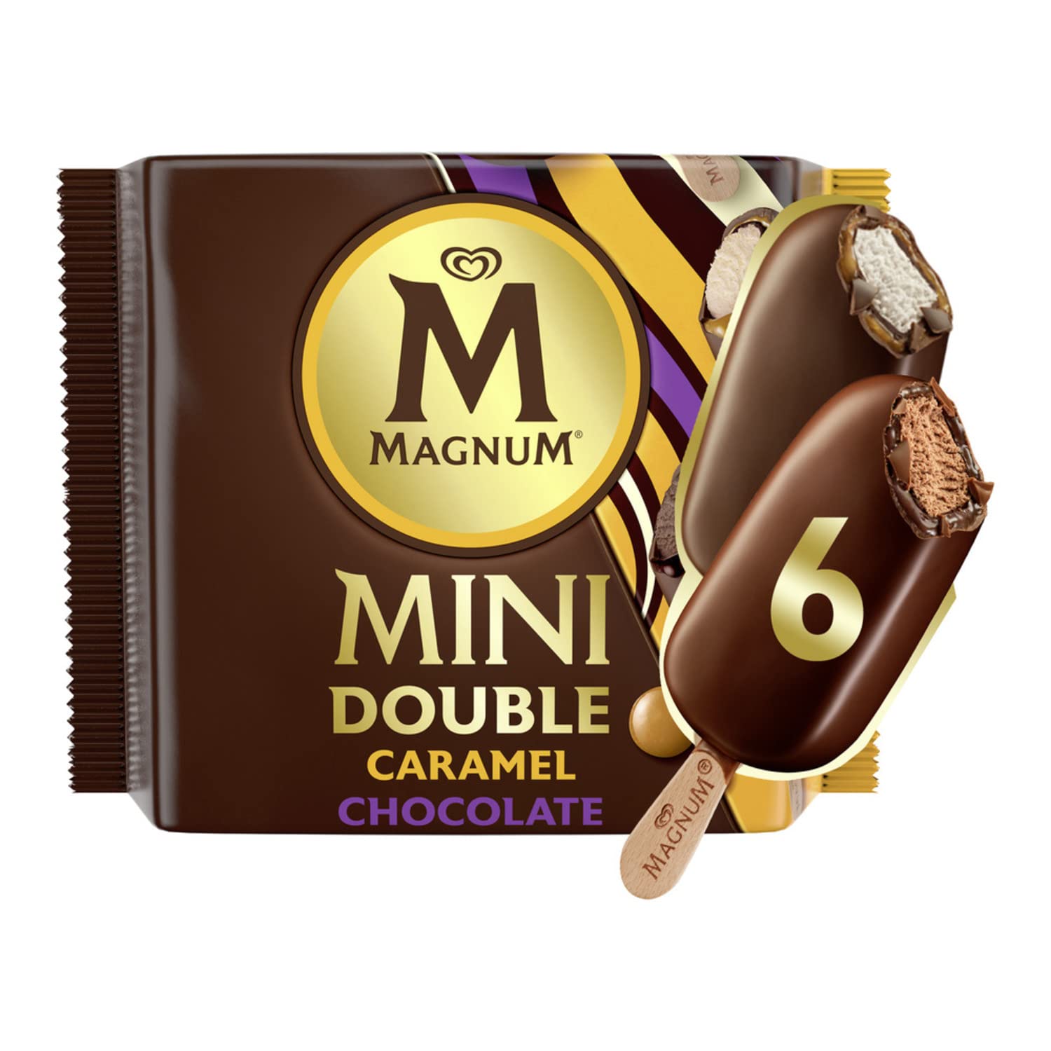 MAGNUMMini Double Chocolate and Caramel Ice Cream Stick 6 x 60 ml