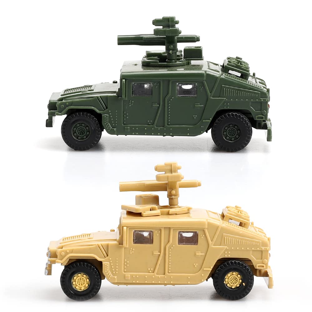 ViiKONDO 1/72 Scale 2Pcs/Set Military Model Building Kits U.S. M1046 High Mobility Multipurpose Wheeled Vehicle Plastic DIY Assembly Army Toy for Men