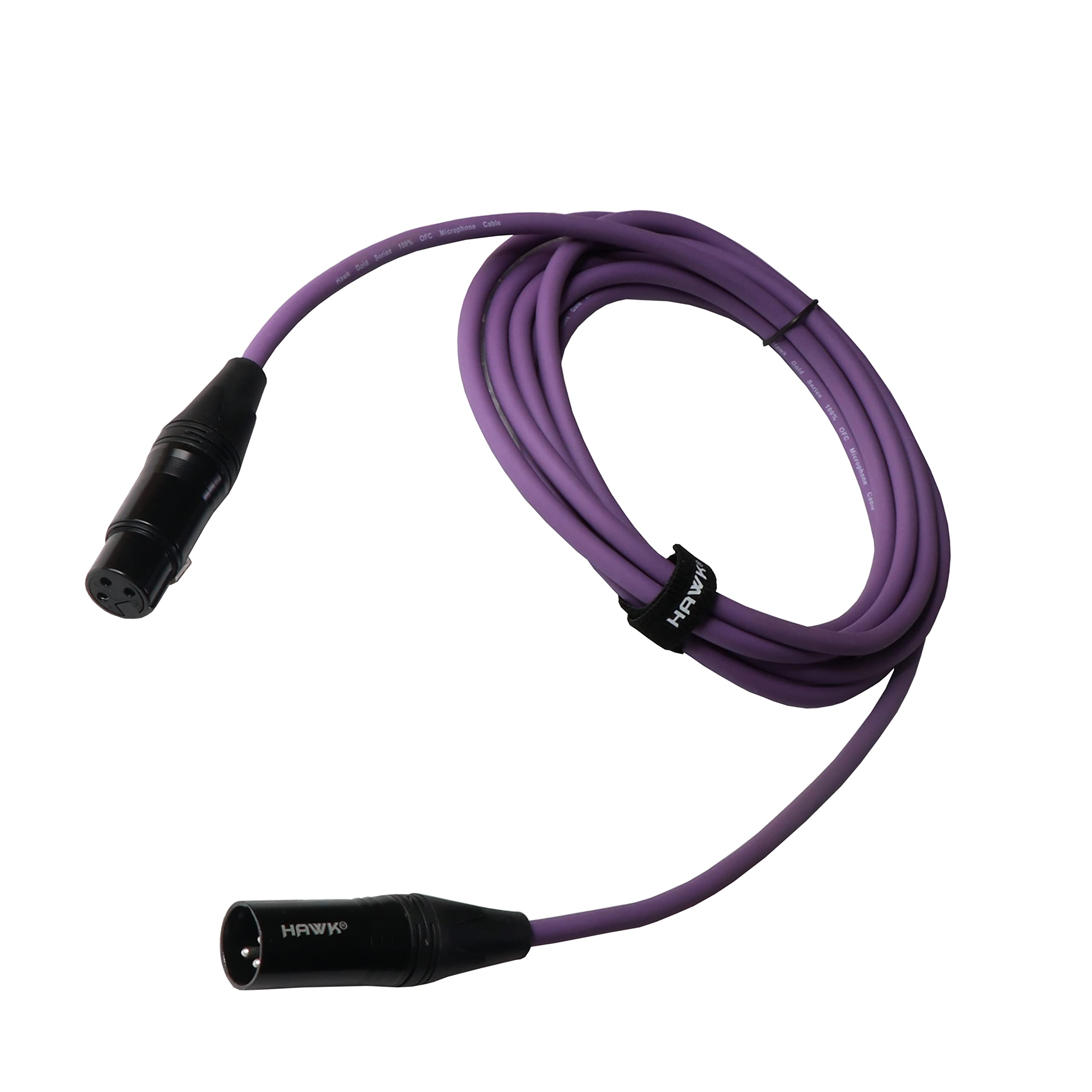 Hawk Proaudio Hawk SXFG010 Gold Series XLR Male to Female Microphone Cable With Cable Tie - 3 Meter (Purple Color)