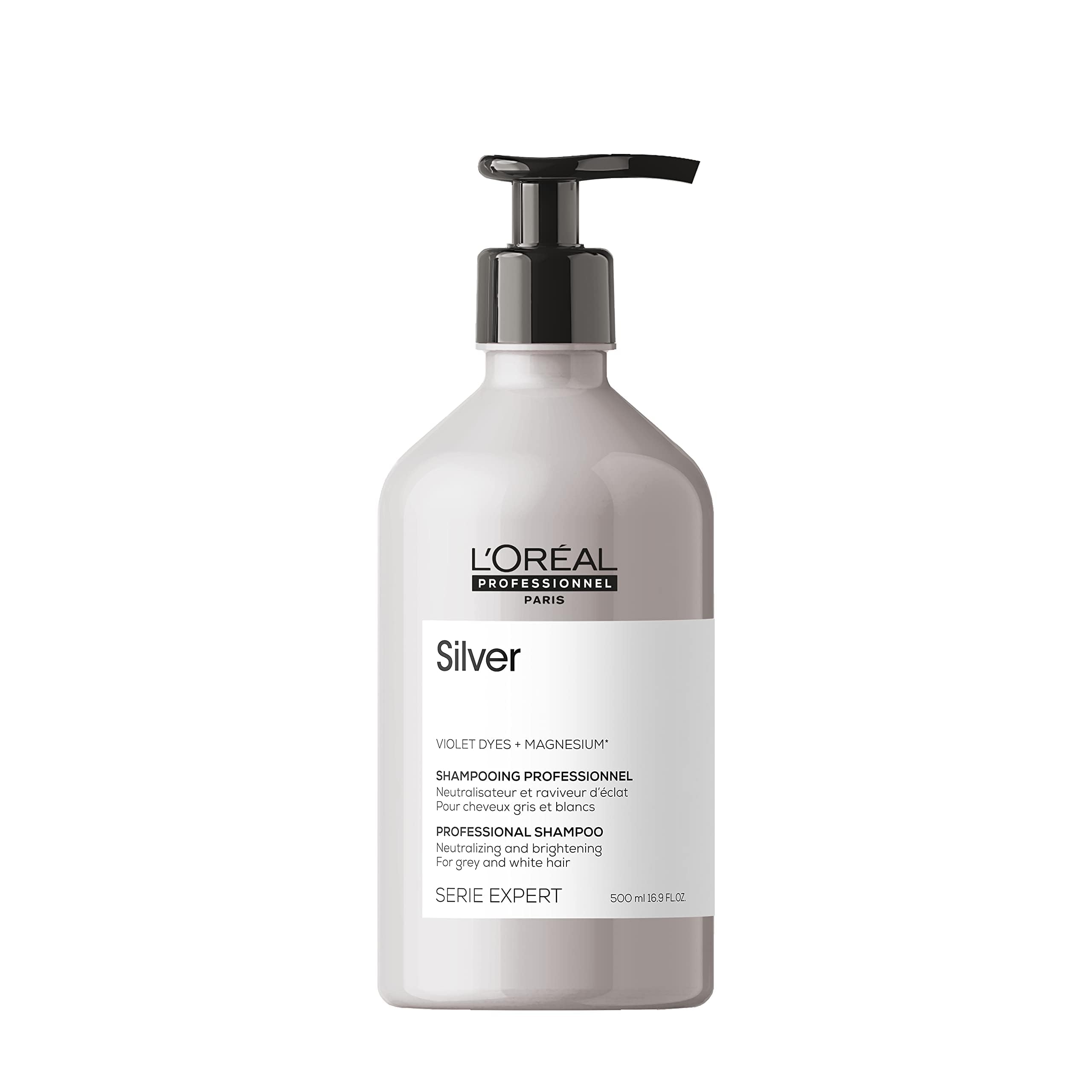 L'Oreal Professionnel Color Depositing Purple Shampoo | Neutralizes Unwanted Brassy & Yellow Tones | For Natural, Colored, or Bleached White, Silver, & Blonde Hair | 16.9 Fl. Oz.