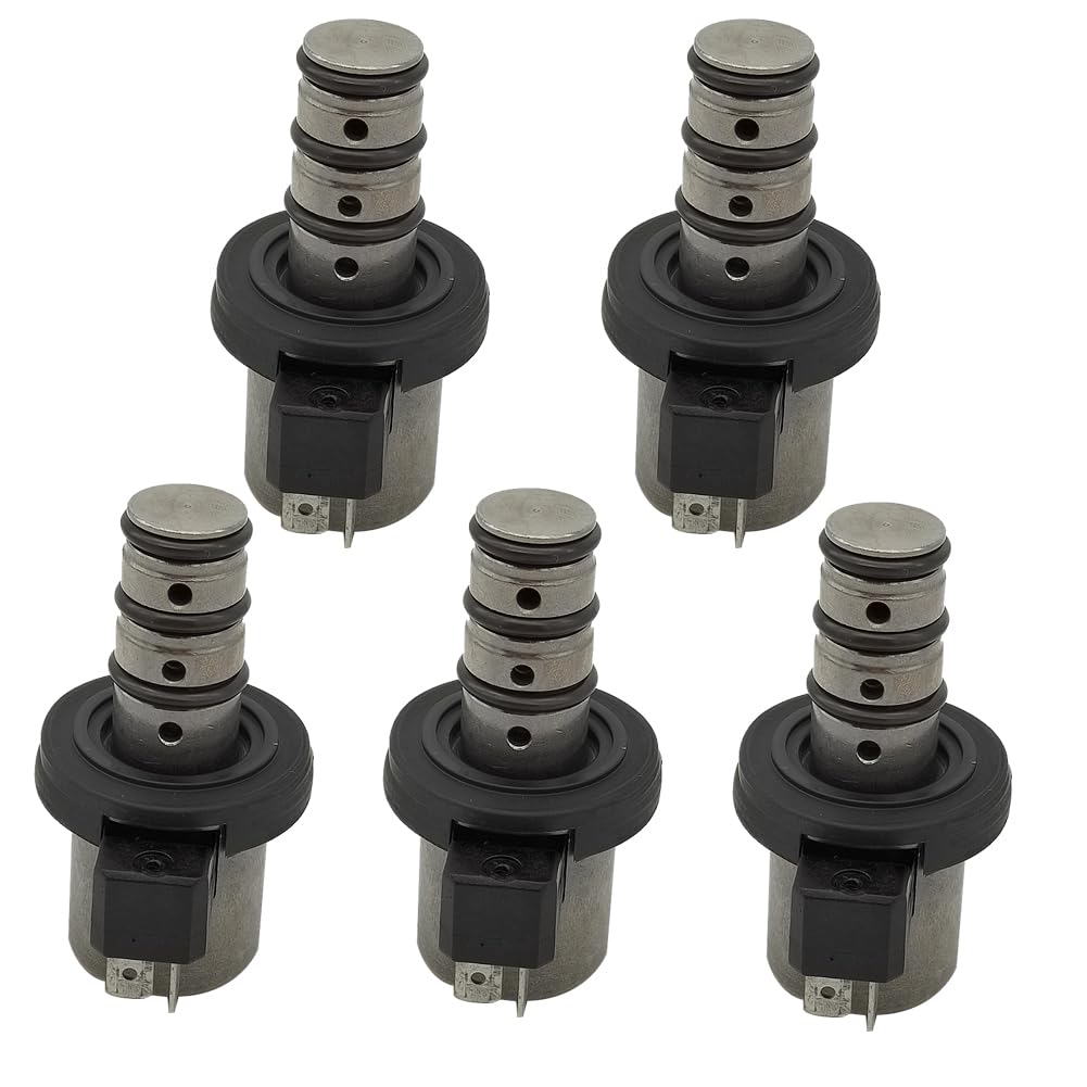 Amrxuts 5pcs F4A41 F4A42 F4A51 V4A51 Transmission Shift Solenoid Kit Set for Mitsubishi for Hyundai for Kia for Proton for Chrysler MD758981, 46313-39051, 4631339051