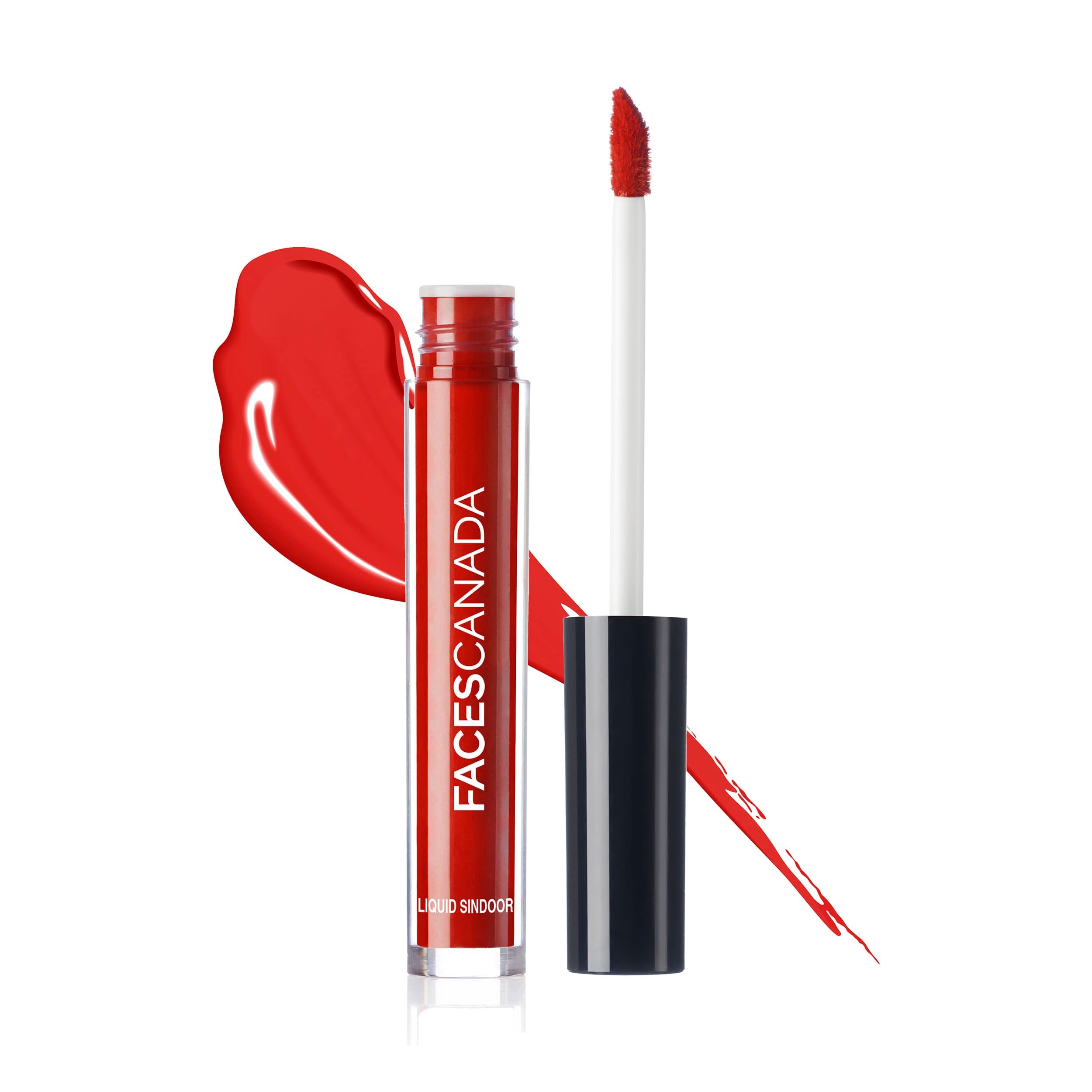 FACESCANADA Liquid Sindoor - Red, 2.5 ml | Highly Pigmented Rich Color | Quick Drying & Long Lasting | Velvet Matte Finish | Water-Proof | Smudge-Proof | Crease-Proof | Sponge Tip Applicator