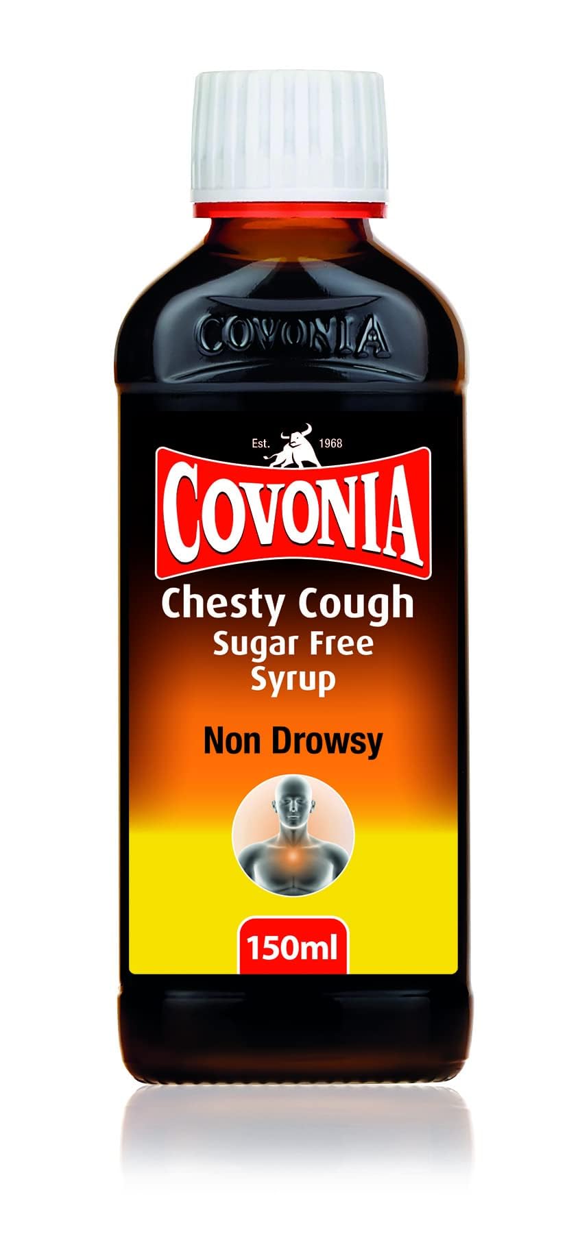 Covonia Chesty Cough Sugar Free Syrup 150ml to clear chesty coughs and troublesome stubborn mucus