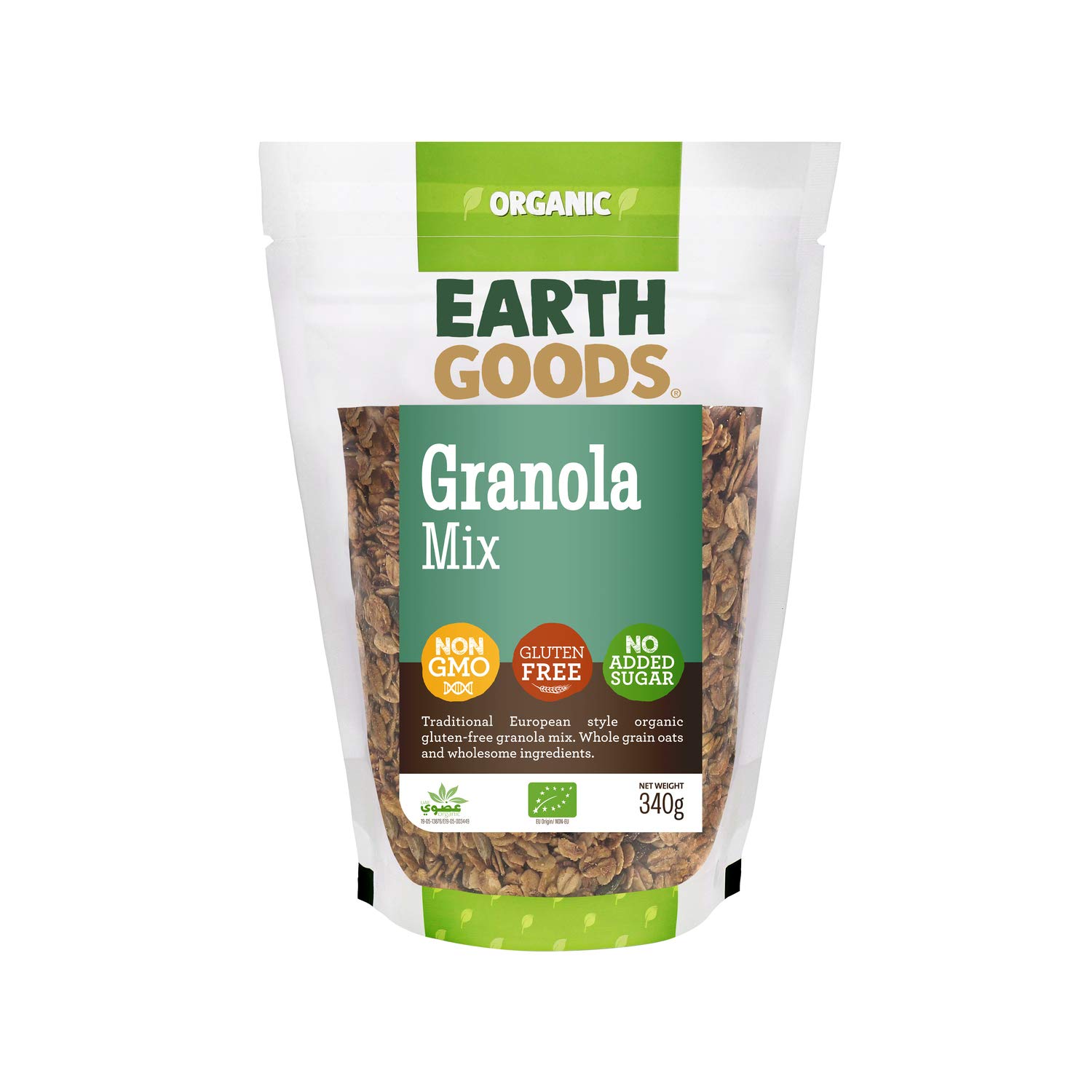 Earth Goods Organic Gluten-Free Granola Mix, Non-gmo, Gluten-Free, No Added Sugar 340g