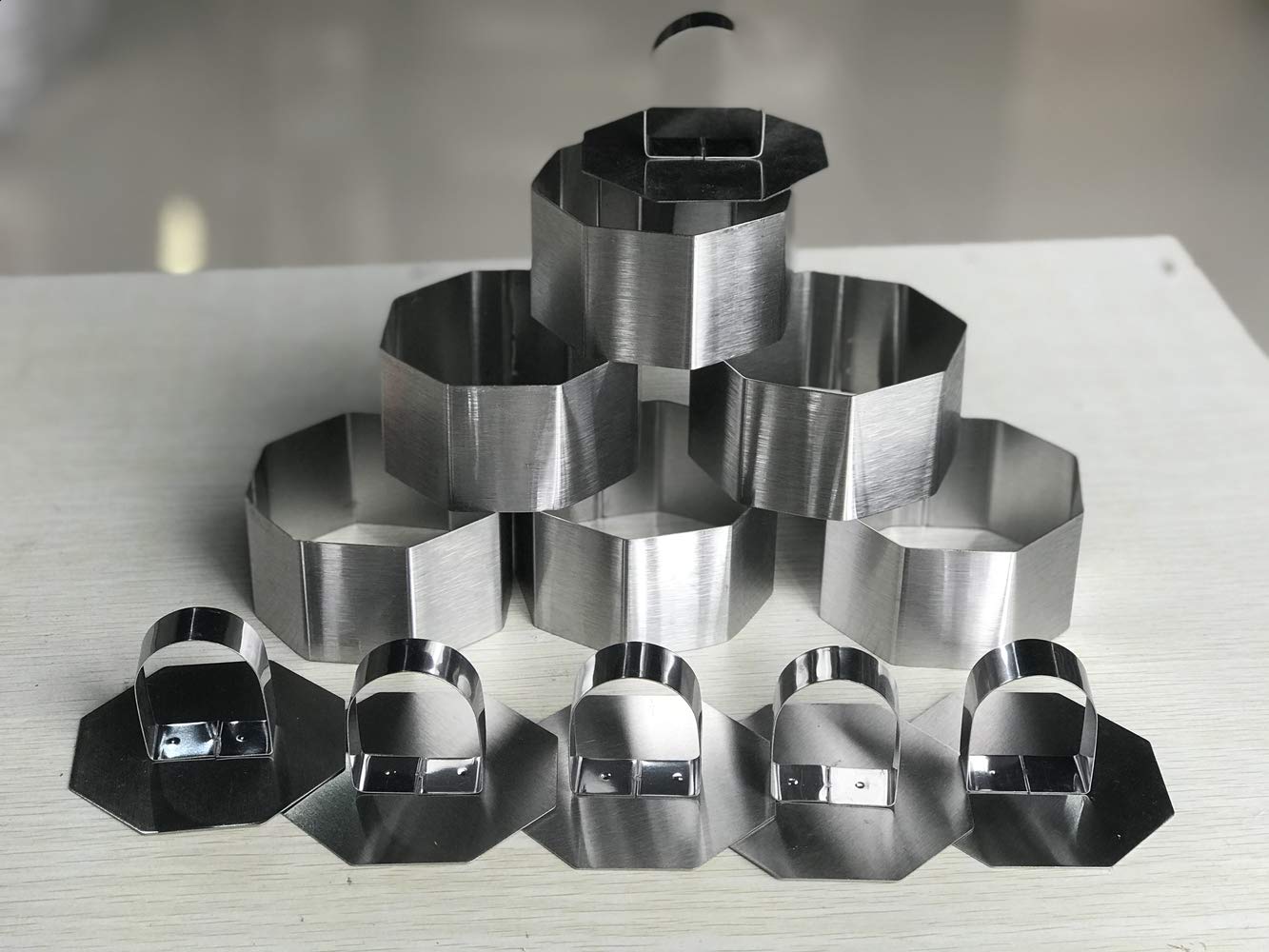 AGDLLYD Cooking rings, stainless steel, dessert rings, cookie cutters, cake mould, stainless steel, food cooking presentation rings, form 6 set - contains 6 rings and 6 food presses