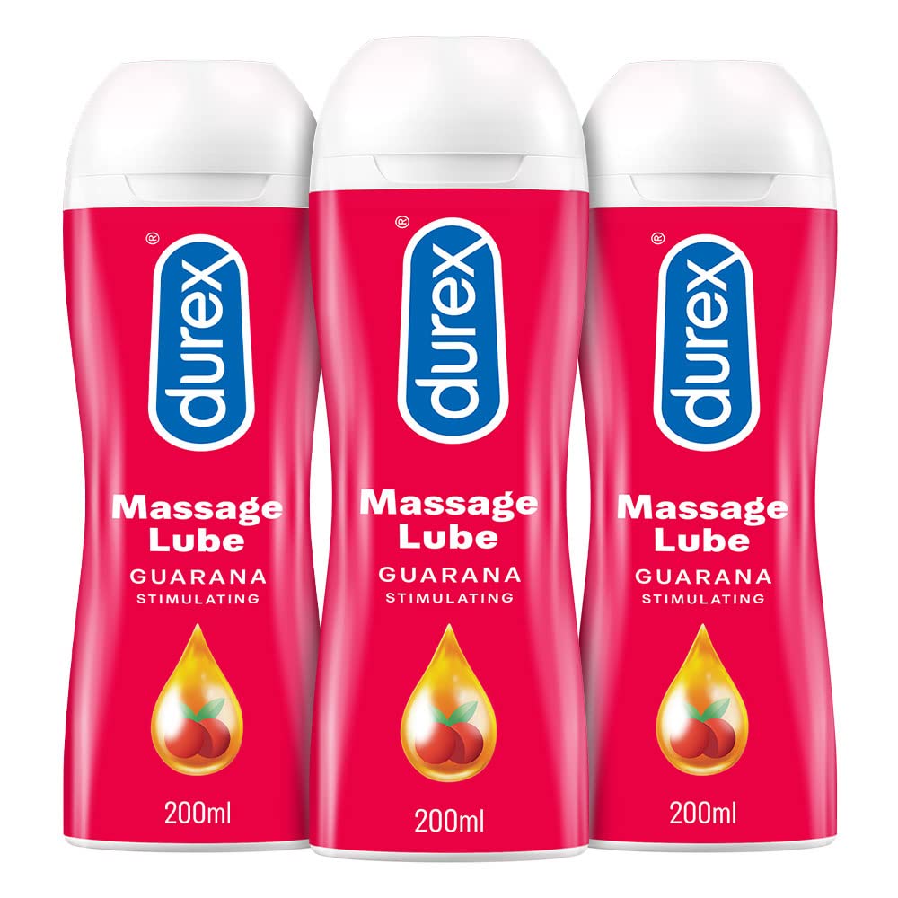 Durex Lube Stimulating Massage and Lubricant Gel for Men & Women - 200ml each | Water based lube- Pack of 3