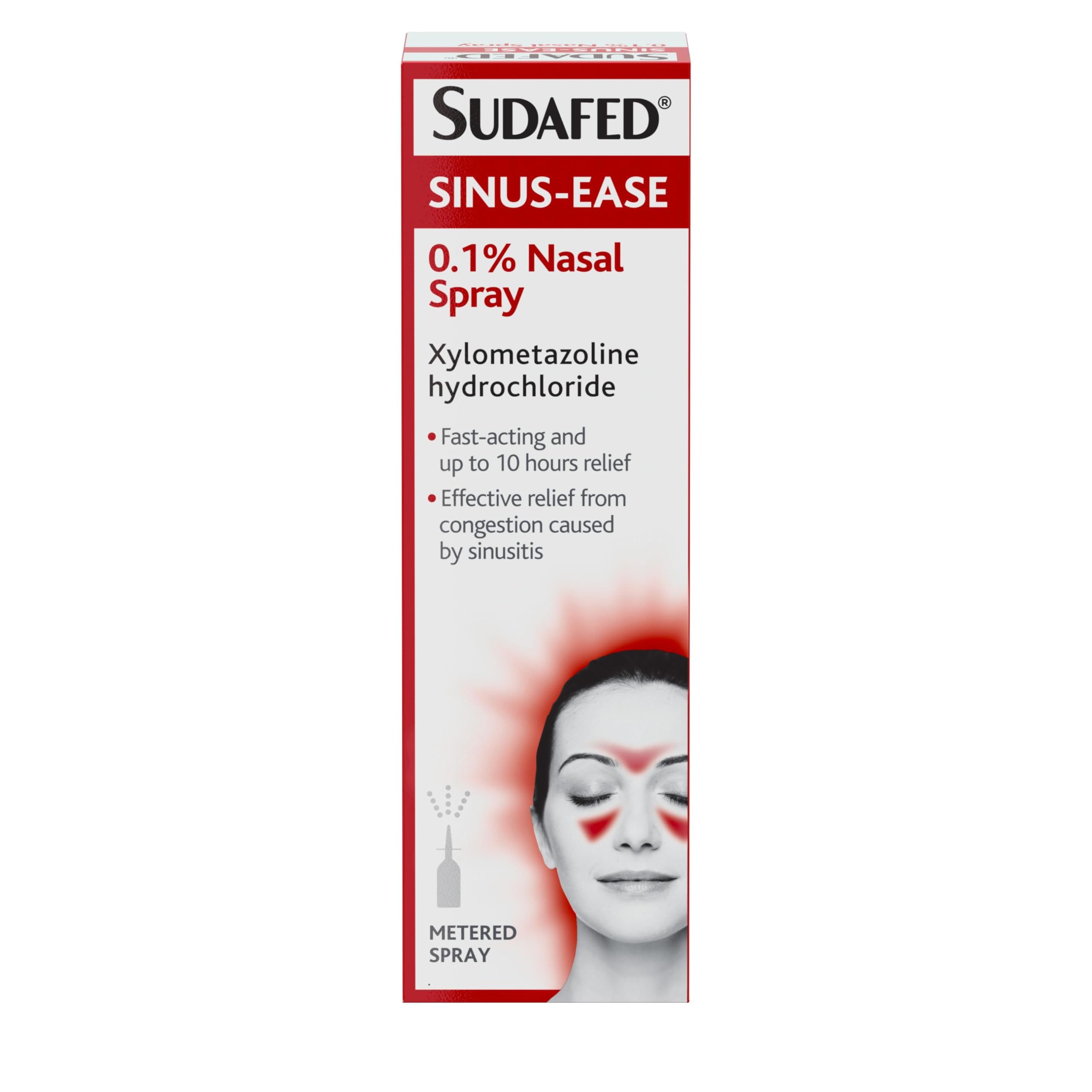 Sudafed Sinus Ease Nasal Spray, Helps clear Nasal Passages, Gets to work in 2 minutes. Tragets Sinus and Nasal Congestion, Sinus Pressure. Lasts up to 10 hours, 15 ml