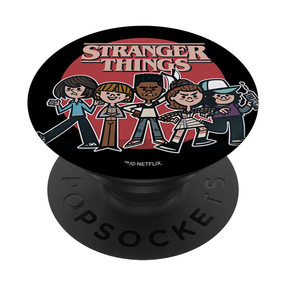 Stranger Things Group Shot Cartoons PopSockets Swappable PopGrip