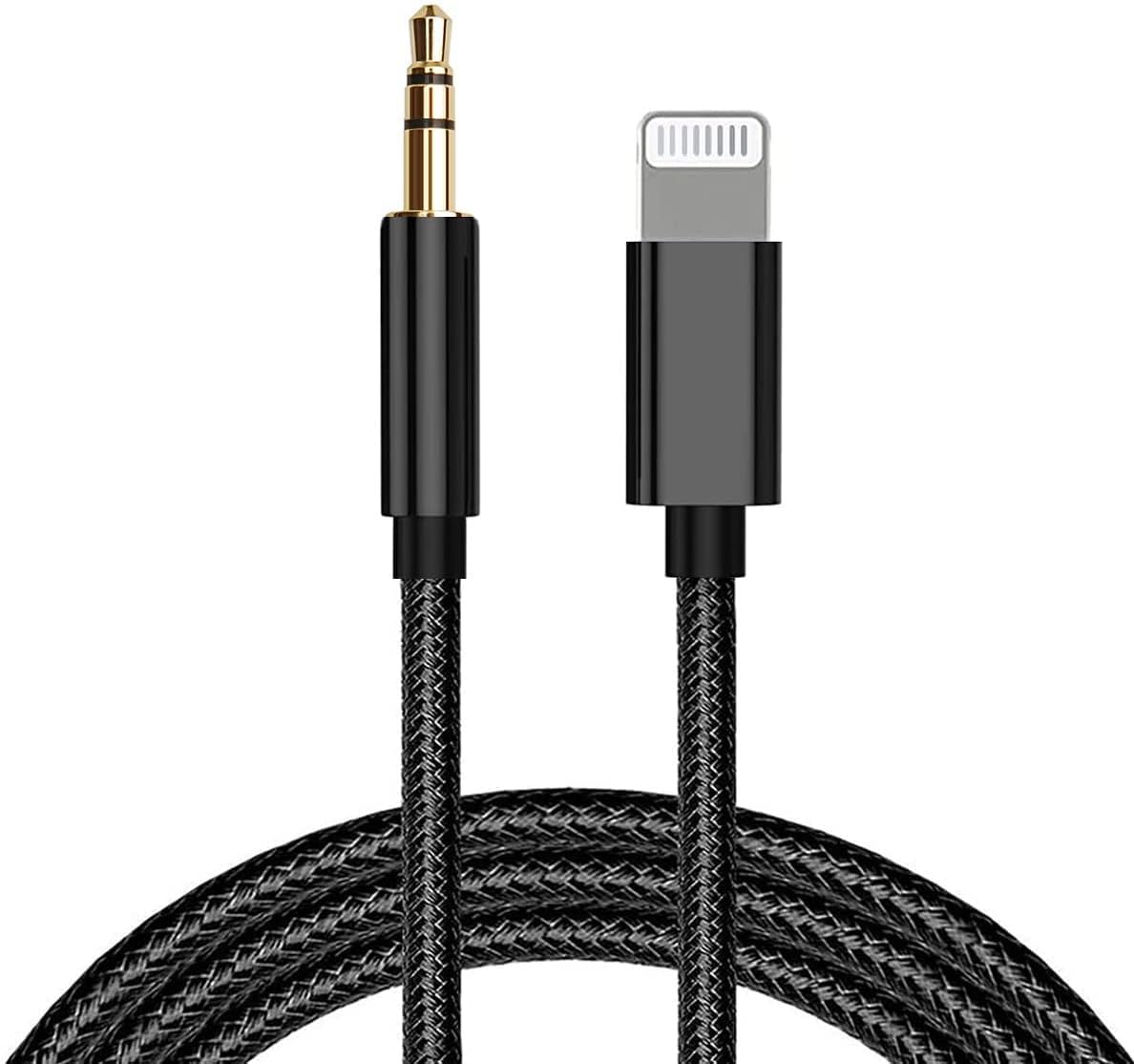 Aux Cable for iPhone in Car - 3.5 mm Aux Lead- Aux Cord Speaker Wire - Aux Cable to Light Cable for Car Stereo/Speaker/Headphone Compatible for iPhone - Car Electronics Aux Adapter for iPhone (Black)