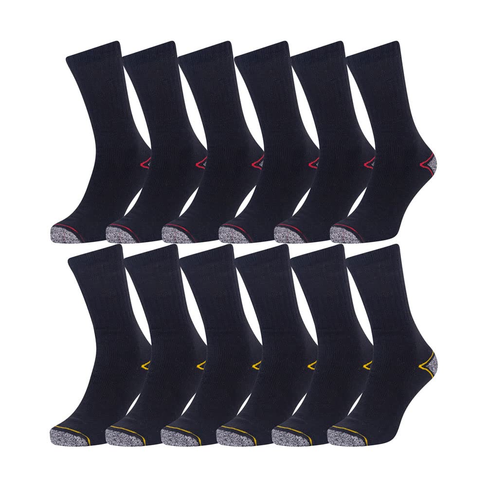 Iron Mountain IMSCK221 Mens Multipack Workwear Heavy Duty Recycled Cotton Padded Work Socks (12 Pairs), Multicolor, One Size