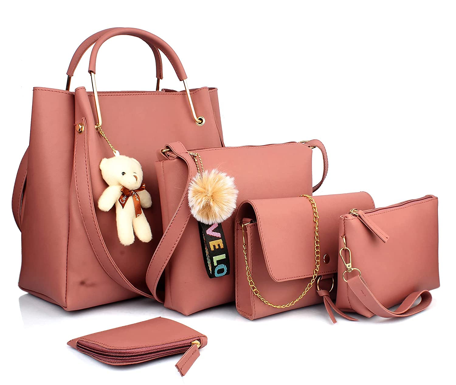 The Seed Factory Set Of 5 Pu Leather Handbag For Women