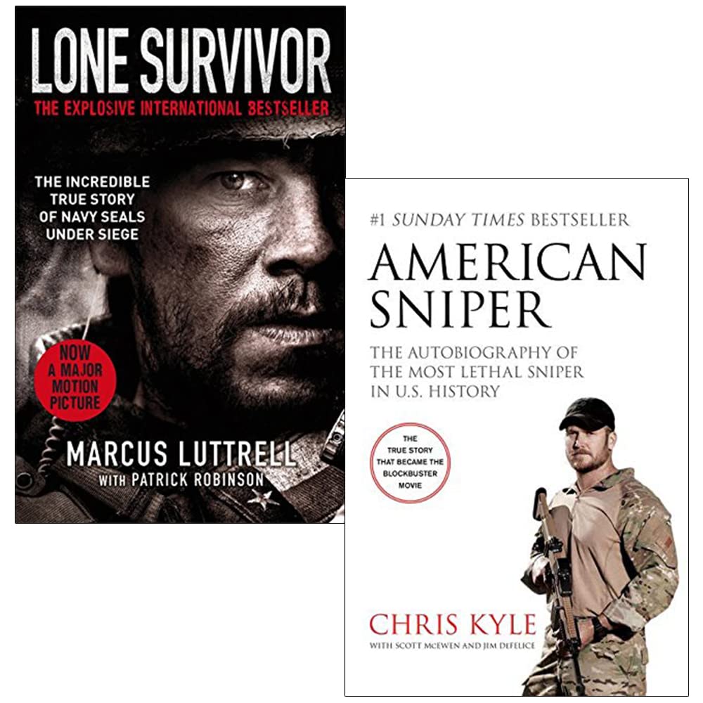 Lone Survivor By Marcus Luttrell, Patrick Robinson & American Sniper By Chris Kyle, Scott McEwen 2 Books Collection Set