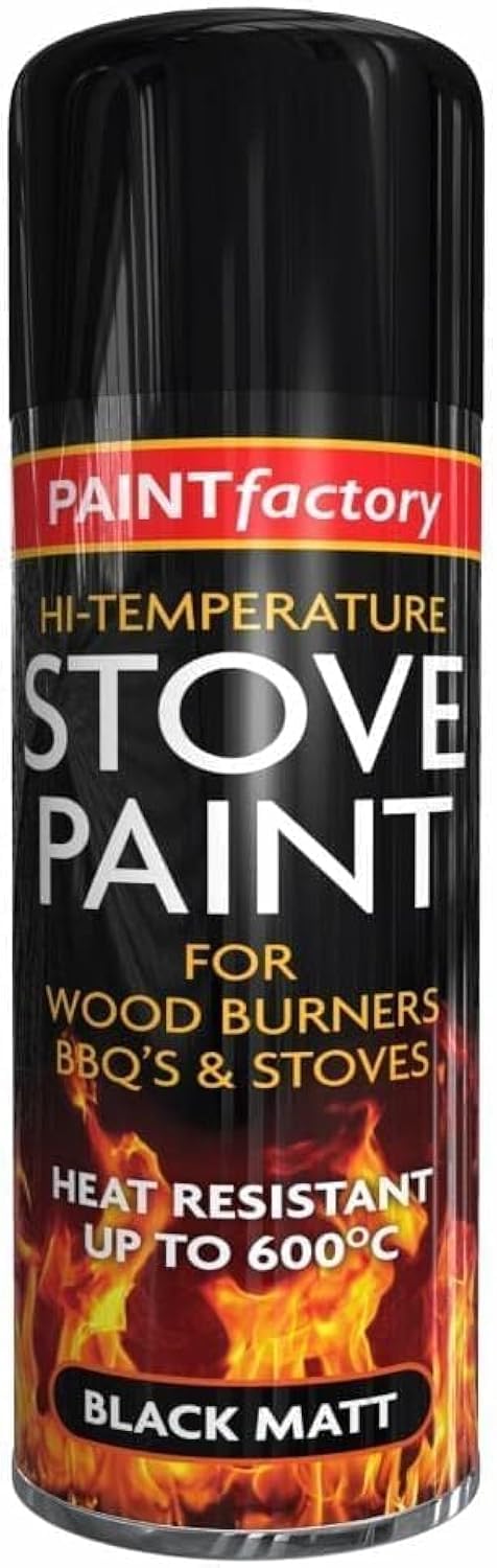 Eliz Rapide Paint Factory Ultra High Heat Resistant Black Spray Paint for BBQ Grill Stove Engine Exhaust and Other Heat-Exposed Metal Surfaces up to 650°C 400ml.