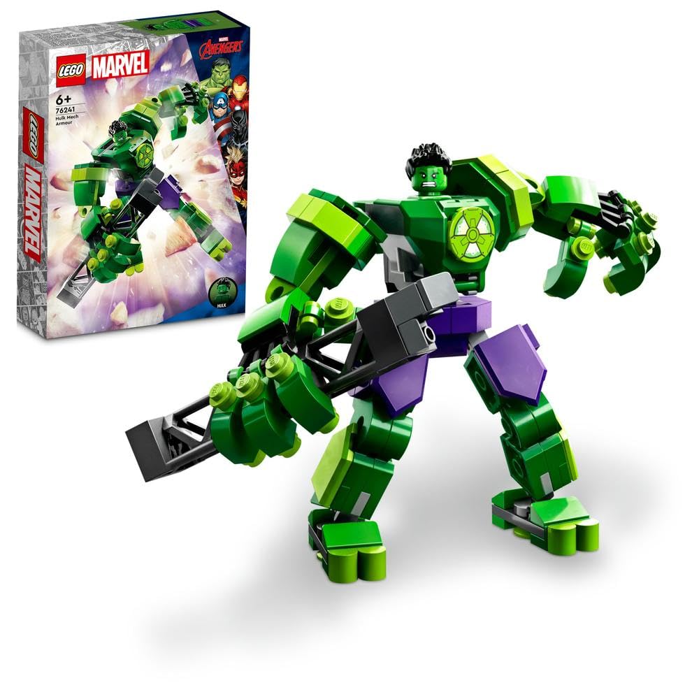 LEGO 76241 Marvel Hulk Mech Armour, Avengers Action Figure Set, Collectable Super Hero Buildable Toys for Boys and Girls Aged 6 Plus, Gift Idea