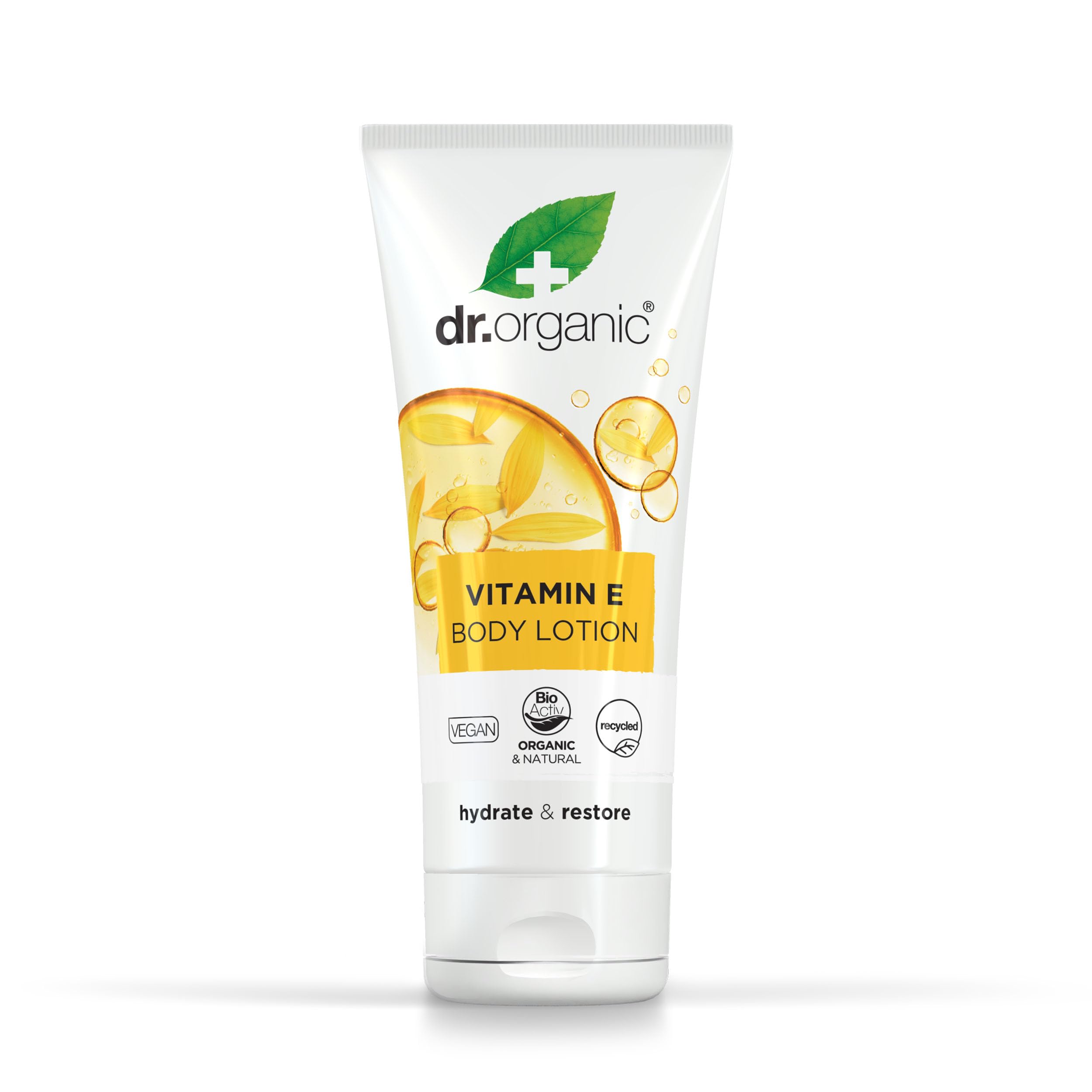 DR ORGANICVitamin E Lotion, Moisturising, All Skin Types, Mens, Womens, Natural, Vegan, Cruelty-Free, Paraben & SLS-Free, Recycled & Recyclable, Organic, 200ml, Packaging may vary