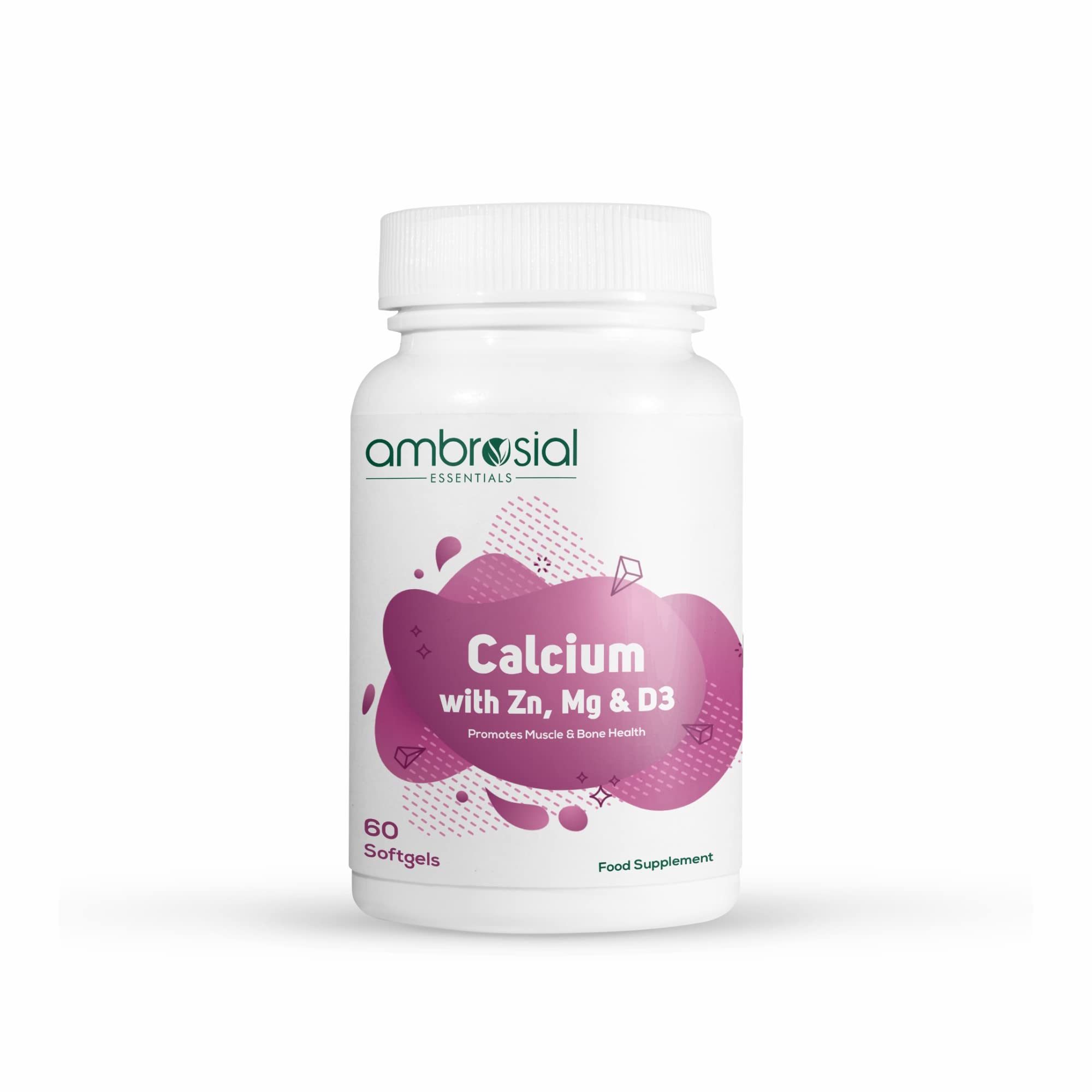 Ambrosial Cal with Zn Mg & D3 60 Softgels (Pack of 1-60 Softgels)