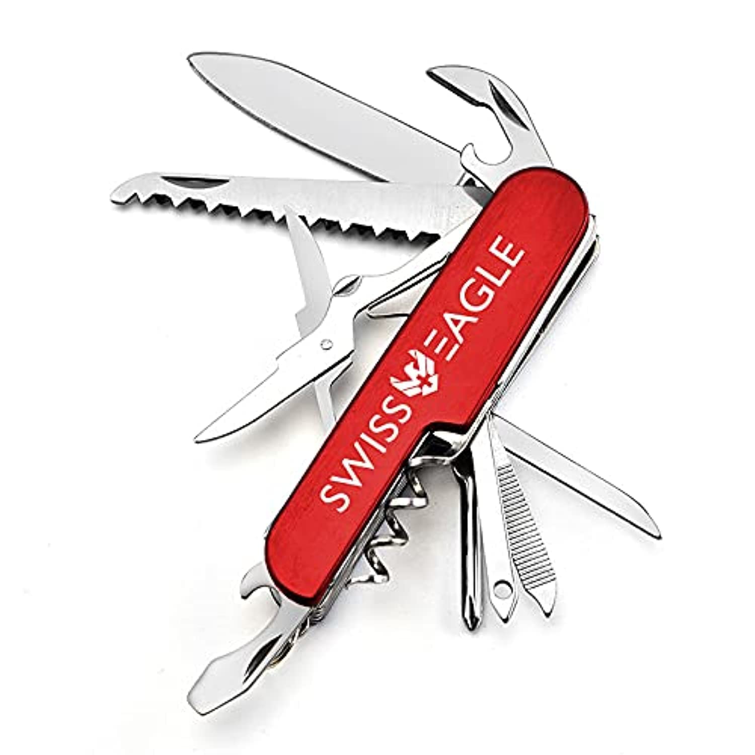 Swiss Eagle Multi-Tool Army Knife - Packs 11 Tools In Your Pocket (RED 2)