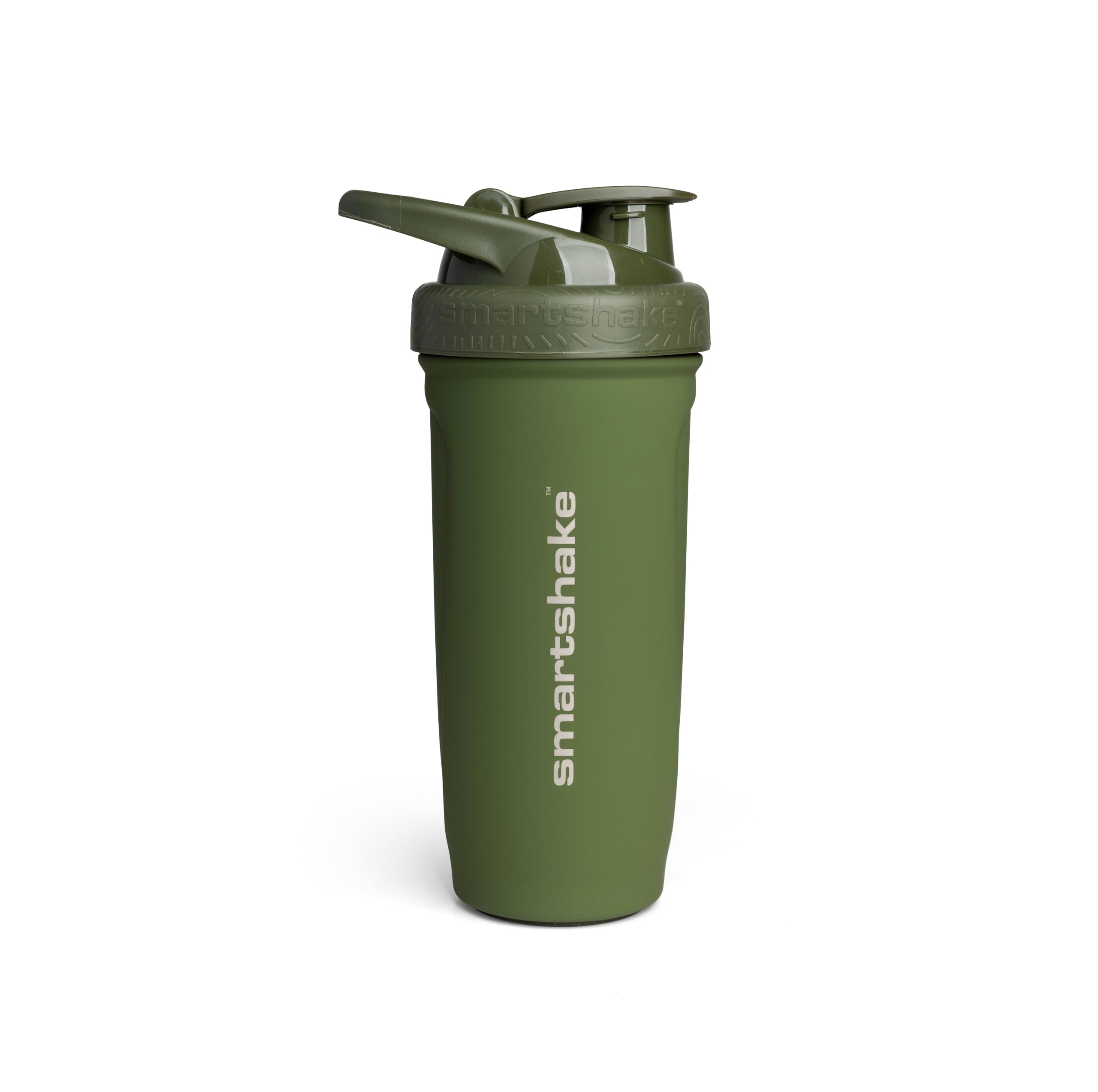 SmartshakeReforce Stainless Steel Protein Shaker Bottle 900 ml | 30 oz - Leakproof Screw-on Lid - BPA Free - Unisex - Army Green