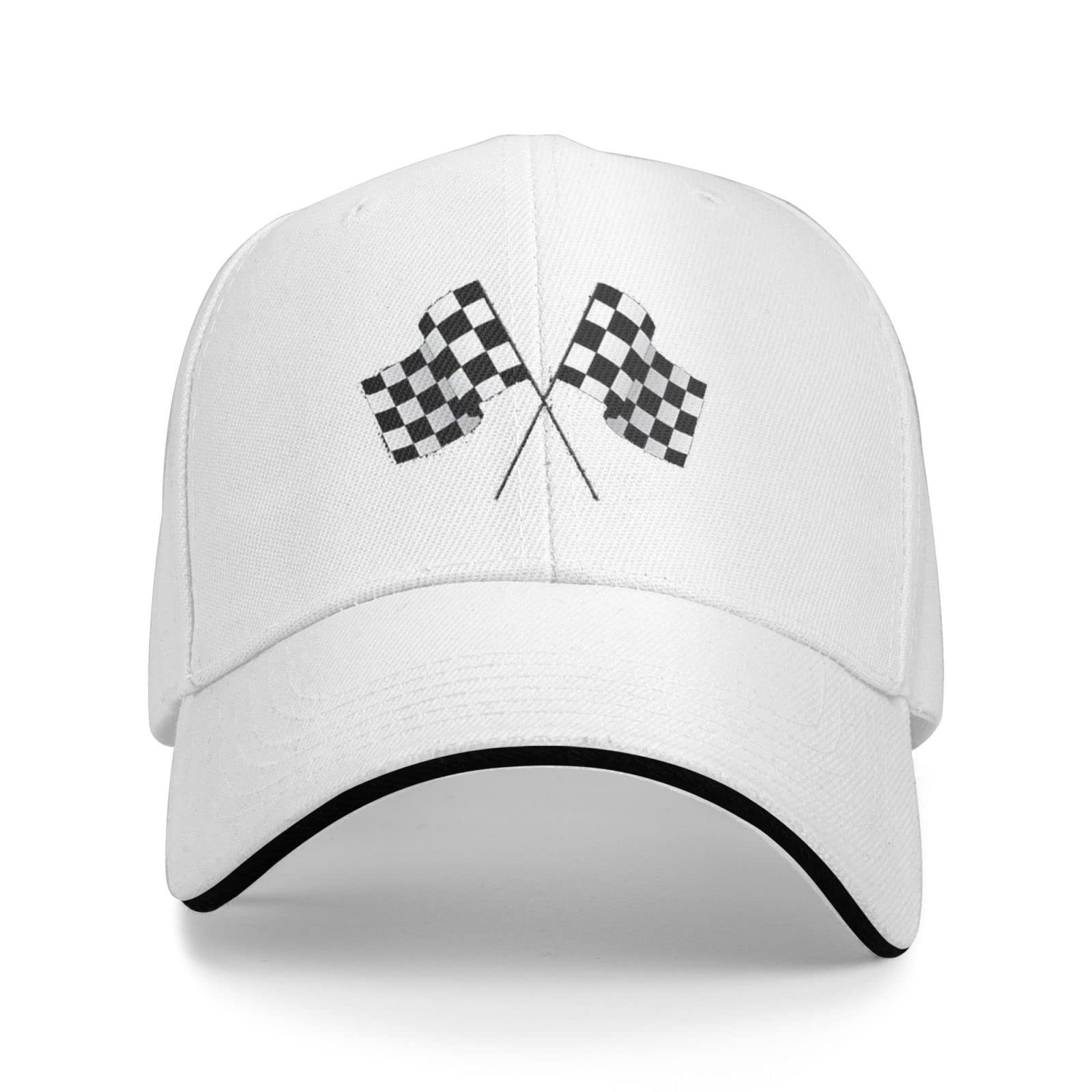 Waldeal Men's Baseball Caps Checkered Flags Race Car Flag Pole Adjustable Dad Hat