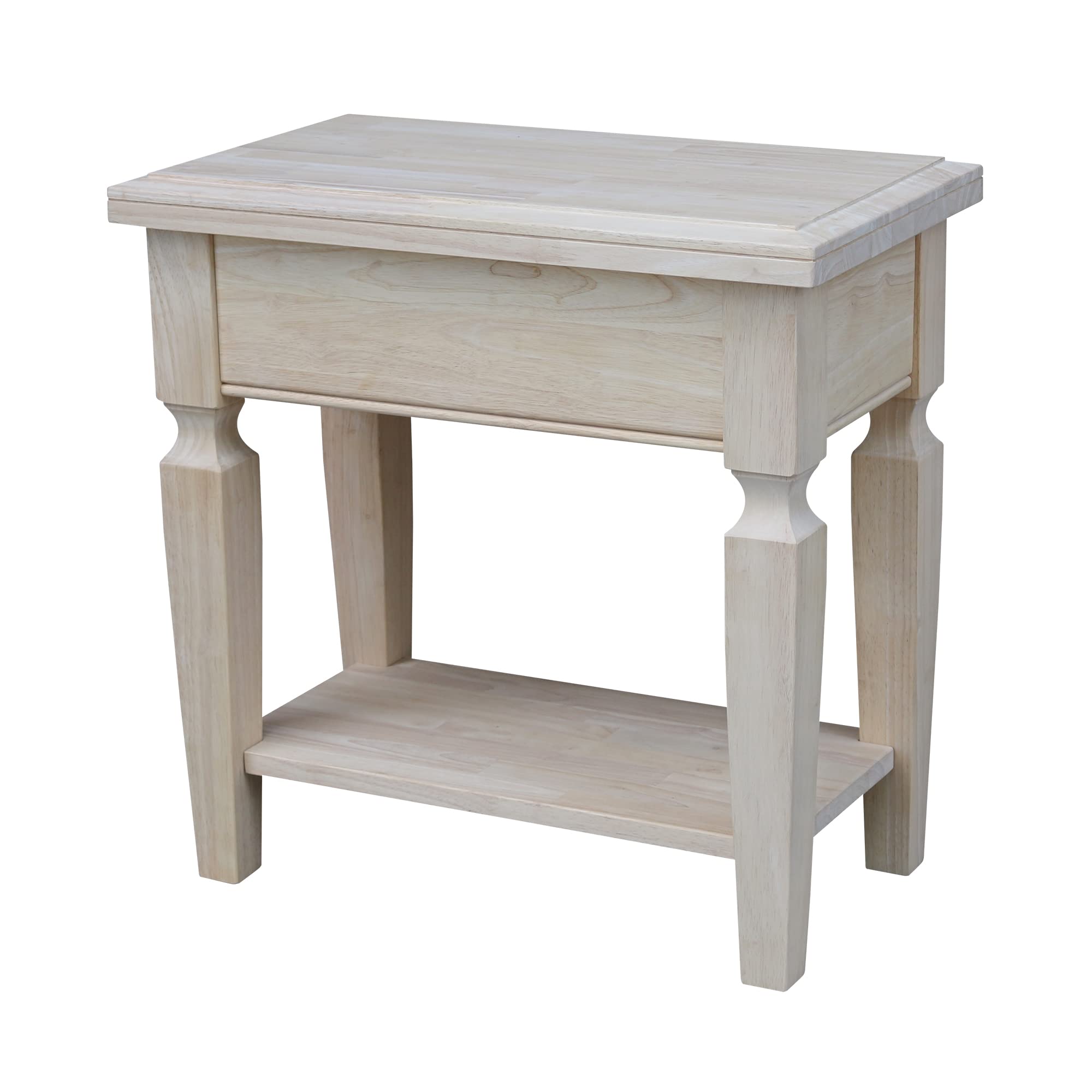 IC International Concepts Vista Side, Unfinished Accent Table