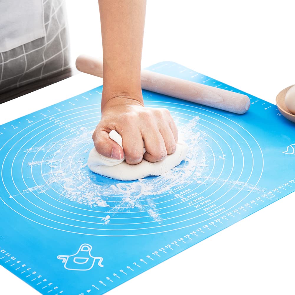 LIMNUO Silicone Baking Mat For Pastry Rolling With Measurements, Liner Heat Resistance Table Placemat Pad Board, REUsable Non-Stick Housewife, Cooking Enthusiasts