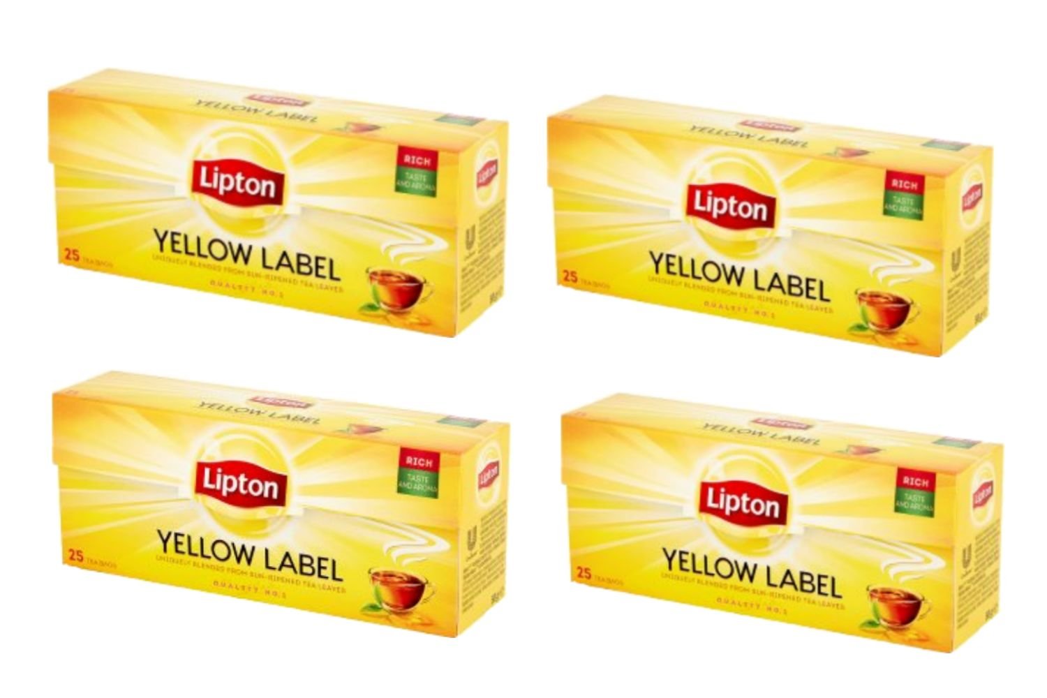 LiptonYellow Label Tea 100 Tea Bags (Pack of 4, Total 100 Tea Bags)