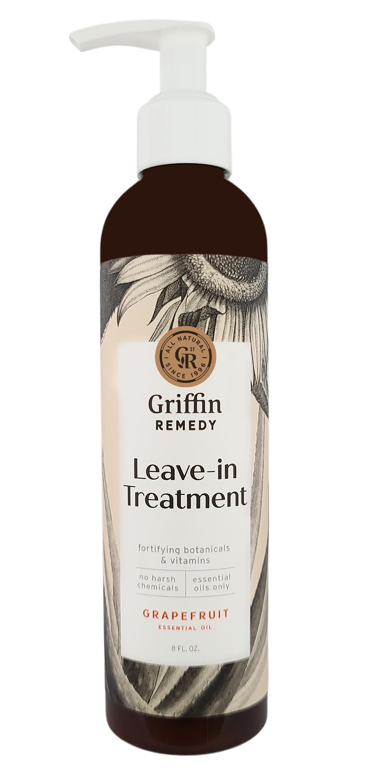 Griffin RemedyLeave-In Conditioner Treatment-Lightweight Moisture Formula to Smooth Frizz and Add Shine For All Hair Types-All Natural, Sulfate Free, Paraben Free, 8 fl oz