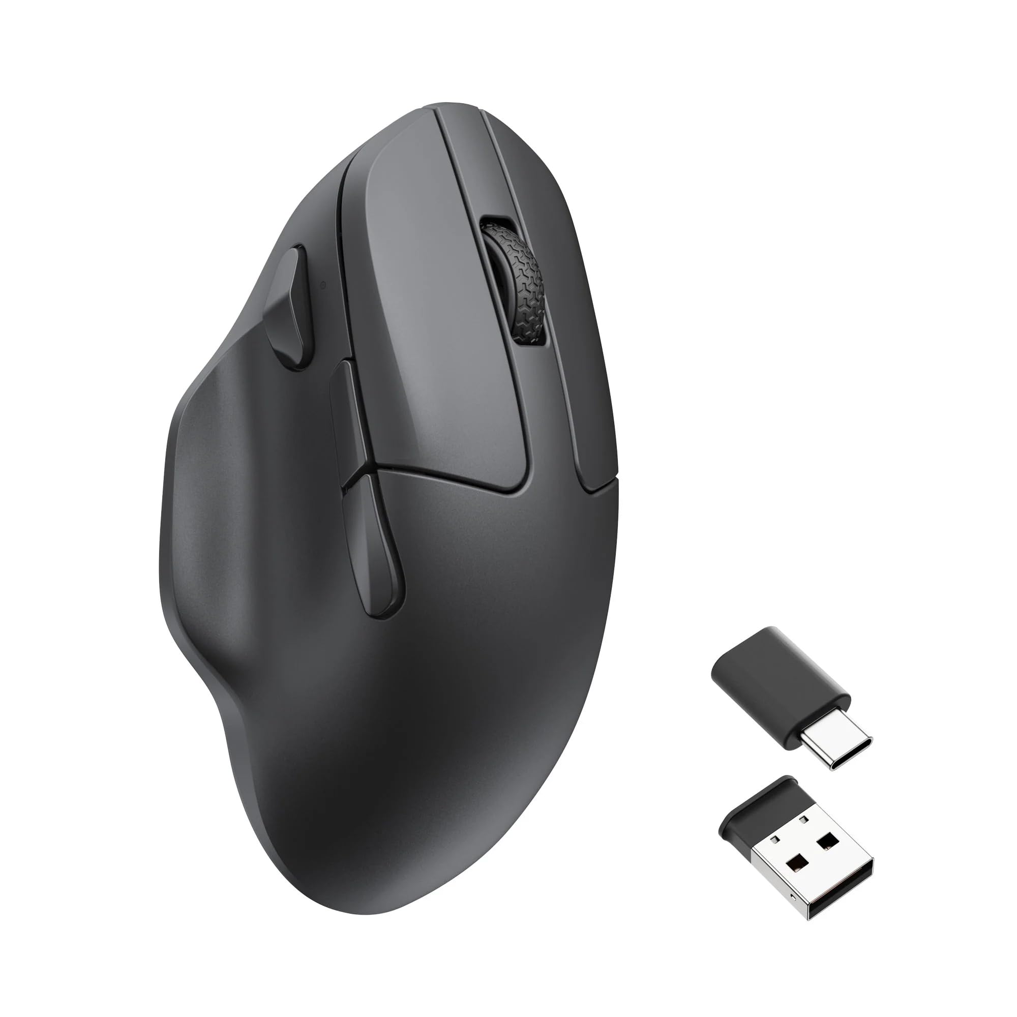 Keychron M7 Wireless Computer Mouse, 26K DPI Optical Computer Mouse, 2.4 GHz/Bluetooth/Wired with Macro Button 63g Lightweight Ergonomic, Up to 70 Hours Worktime for Laptop macOS/Windows - Black