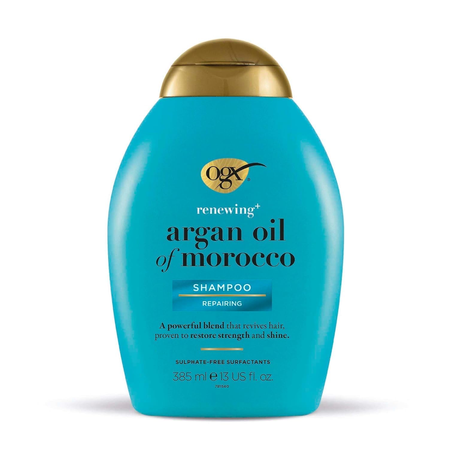 OGX Renewing + Argan Oil of Morocco Hydrating Hair Shampoo, Cold-Pressed Argan Oil to Help Moisturize, Soften & Strengthen Hair, Paraben-Free with Sulfate-Free Surfactants, 385 g