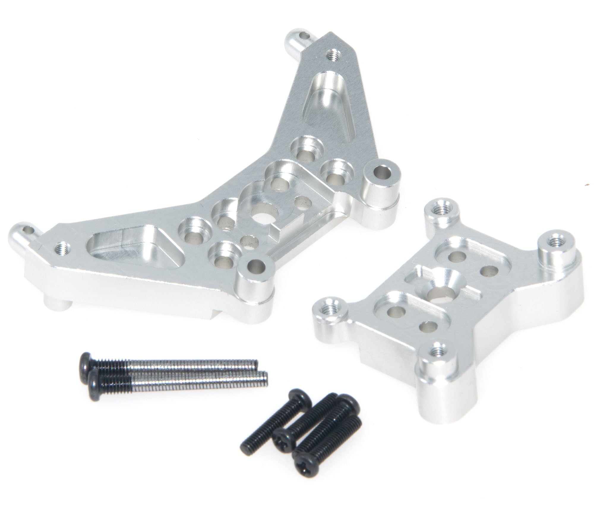 Shock Tower Compatible with 1/14 MJX Hyper Go 14301 14302 RC Car Front and Rear Shock Tower Metal Upgrade Parts(Silver)