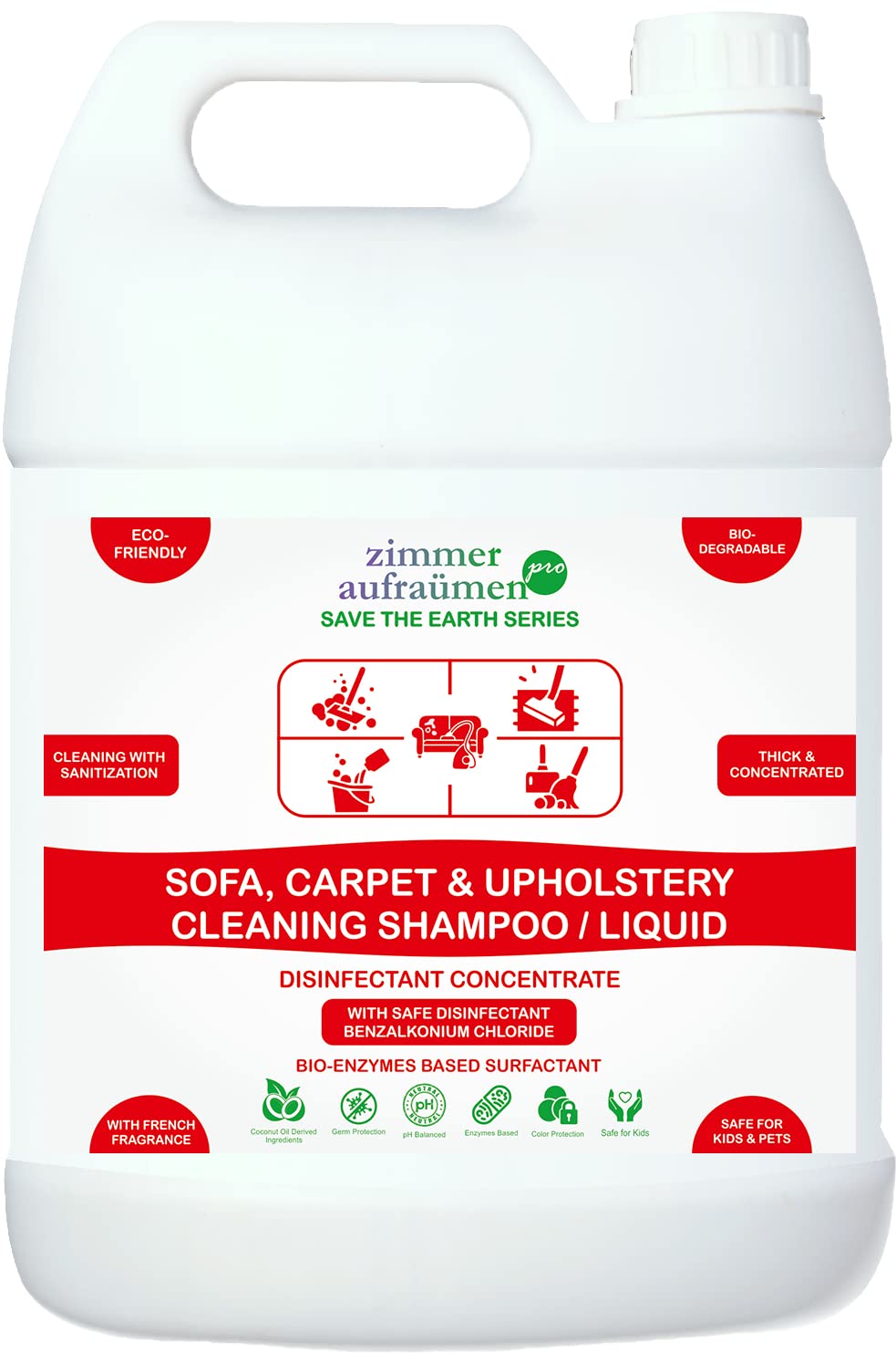 Zimmer Aufraumen Pro Sofa, Carpet & Upholstery Cleaning Shampoo/Liquid 5Lit.