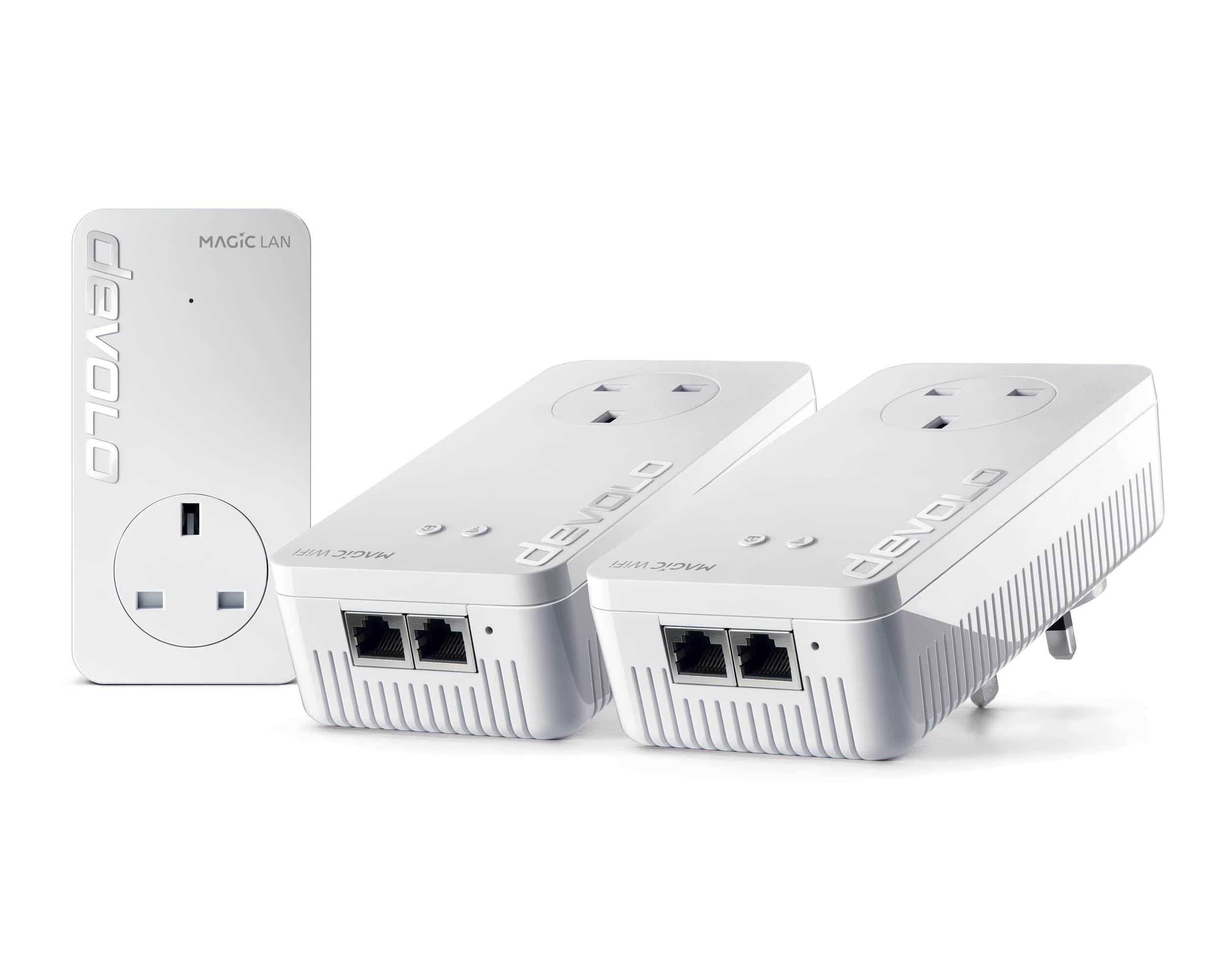 devolo Magic 2–2400 Wi-Fi 6: Whole Home Kit | 4k/ 8k UHD Streaming | Stable Home Working (Up to 2400 Mbps powerline & 1800 Mbps Mesh WiFi 6, G.hn, 5x Gb LAN ports)