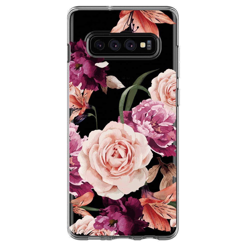 Case for Galaxy S10,Flyeri Crystal Fashion Floral Pattern Transparent Clear Soft Silicone TPU Ultra Thin Phone Cover Back Cases for Galaxy S10 (9)