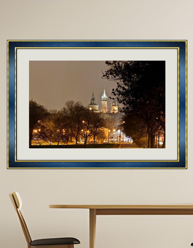 JVERF - JZZH07414 Krakow Poland Castles Wawel Night Trees Street| Self-Adhesive Painting | Frameless