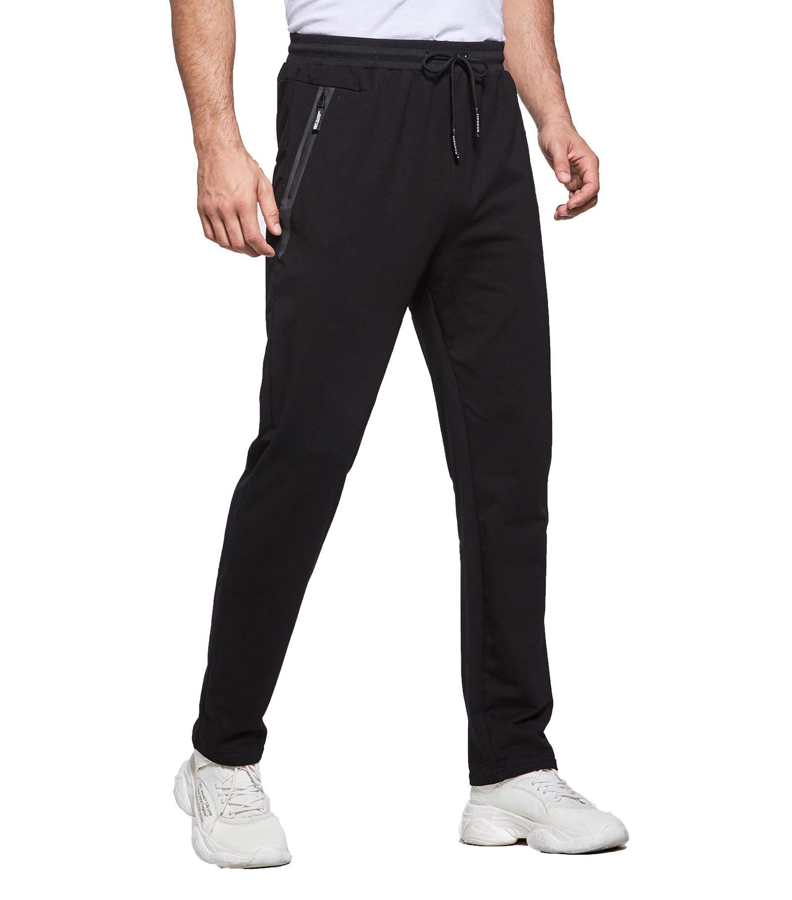 TansozerMens Joggers Slim Fit Jogging Bottoms Zip Pockets