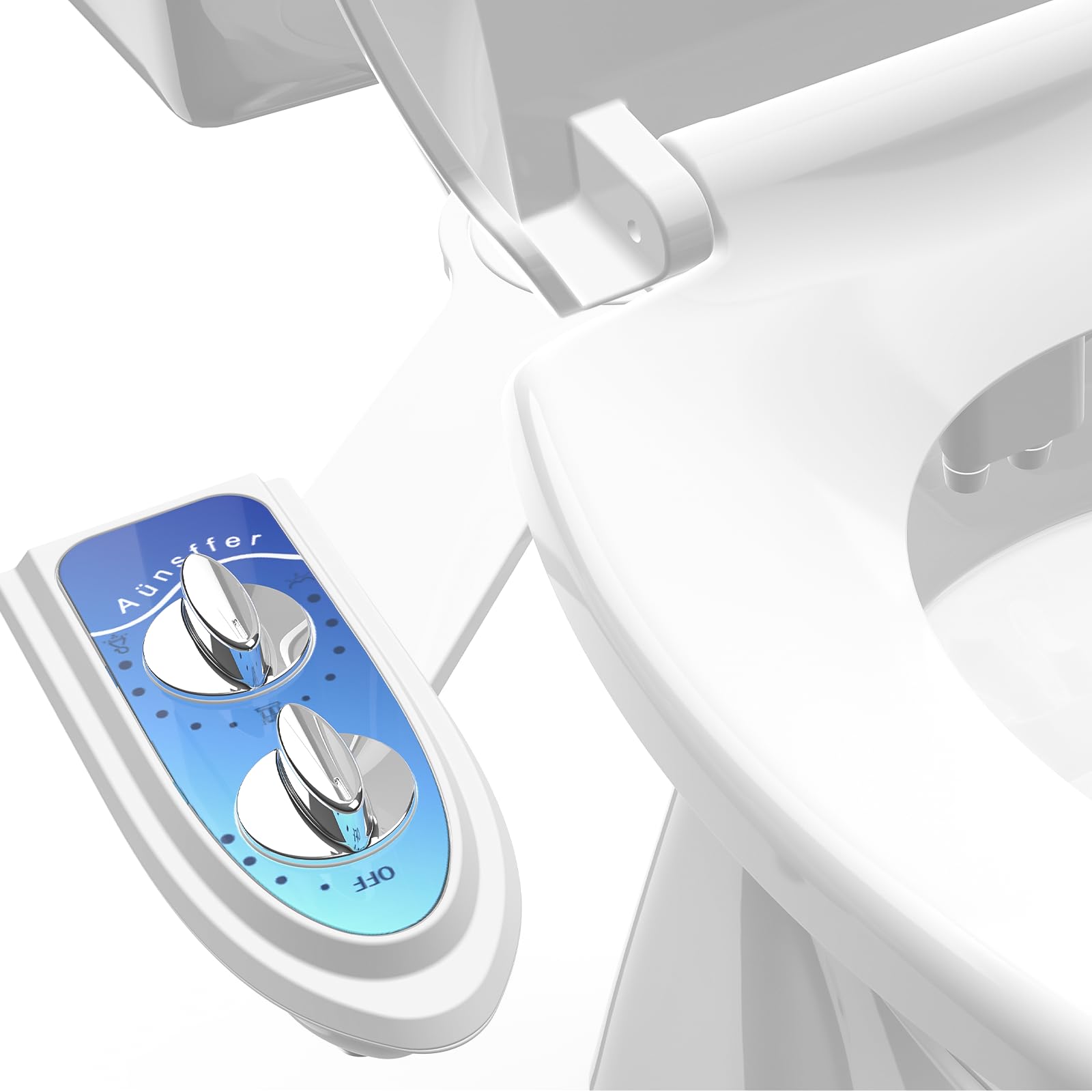 Bidet Attachment for Toilet, Non-Electric Fresh Cold Water, Toilet Bidet with Dual Nozzles Sprayer, Adjustable Water Pressure Control, 3 Modes Wash (Feminine/Bidet Wash + Self-Cleaning)