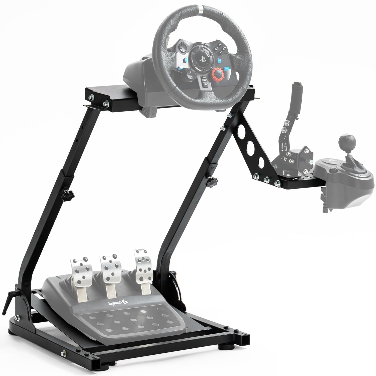 Anman Racing Steering Wheel Stand Shifter Panel Upgrade Sim Gaming Wheel Stand fit for Logitech G25, G27, G29, G920 Thrustmaster T100, T150 Racing wheel, Wheel Shifter and Pedal Not Included