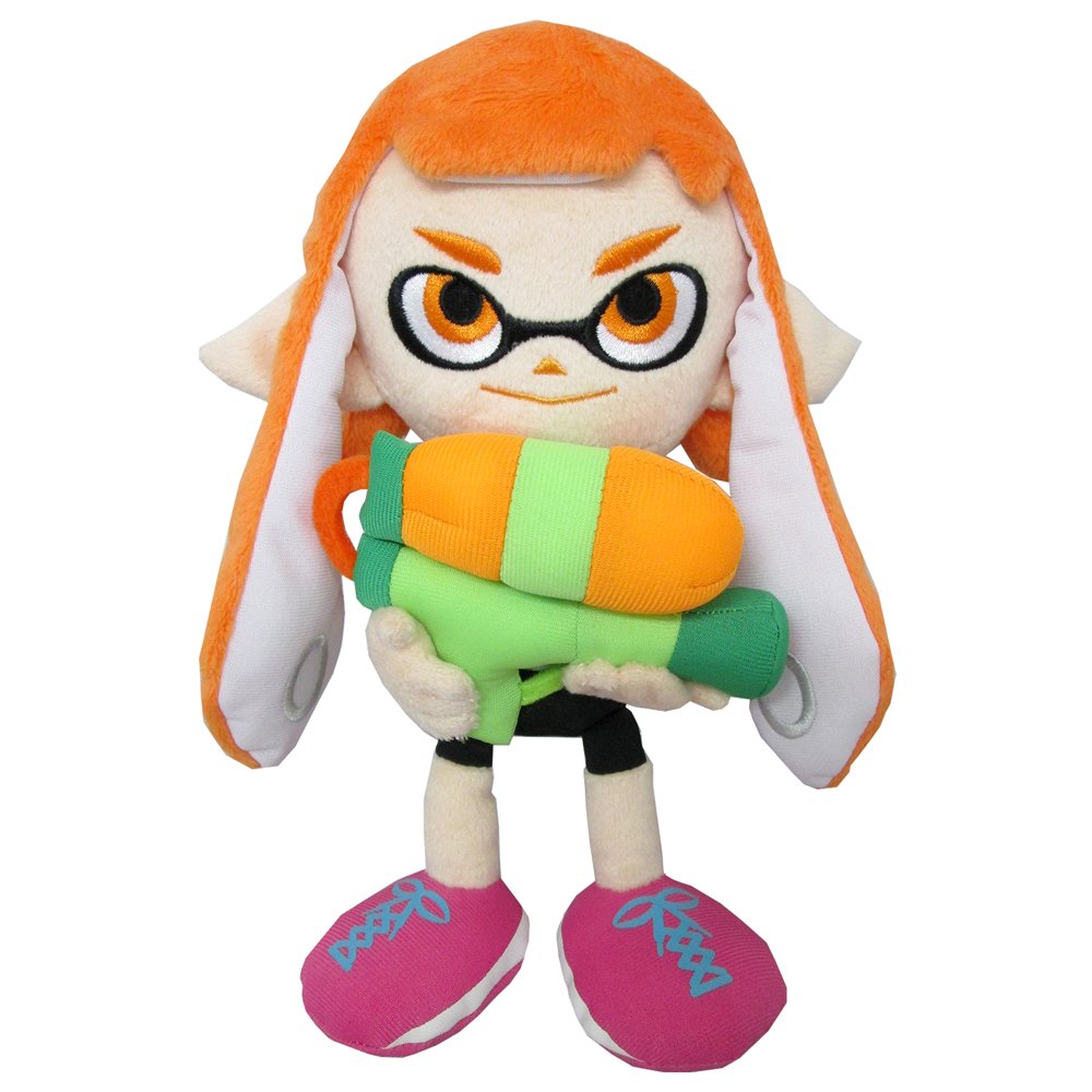 Sanei SP01 Splatoon Series Female Inkling Stuffed Plush, 9"